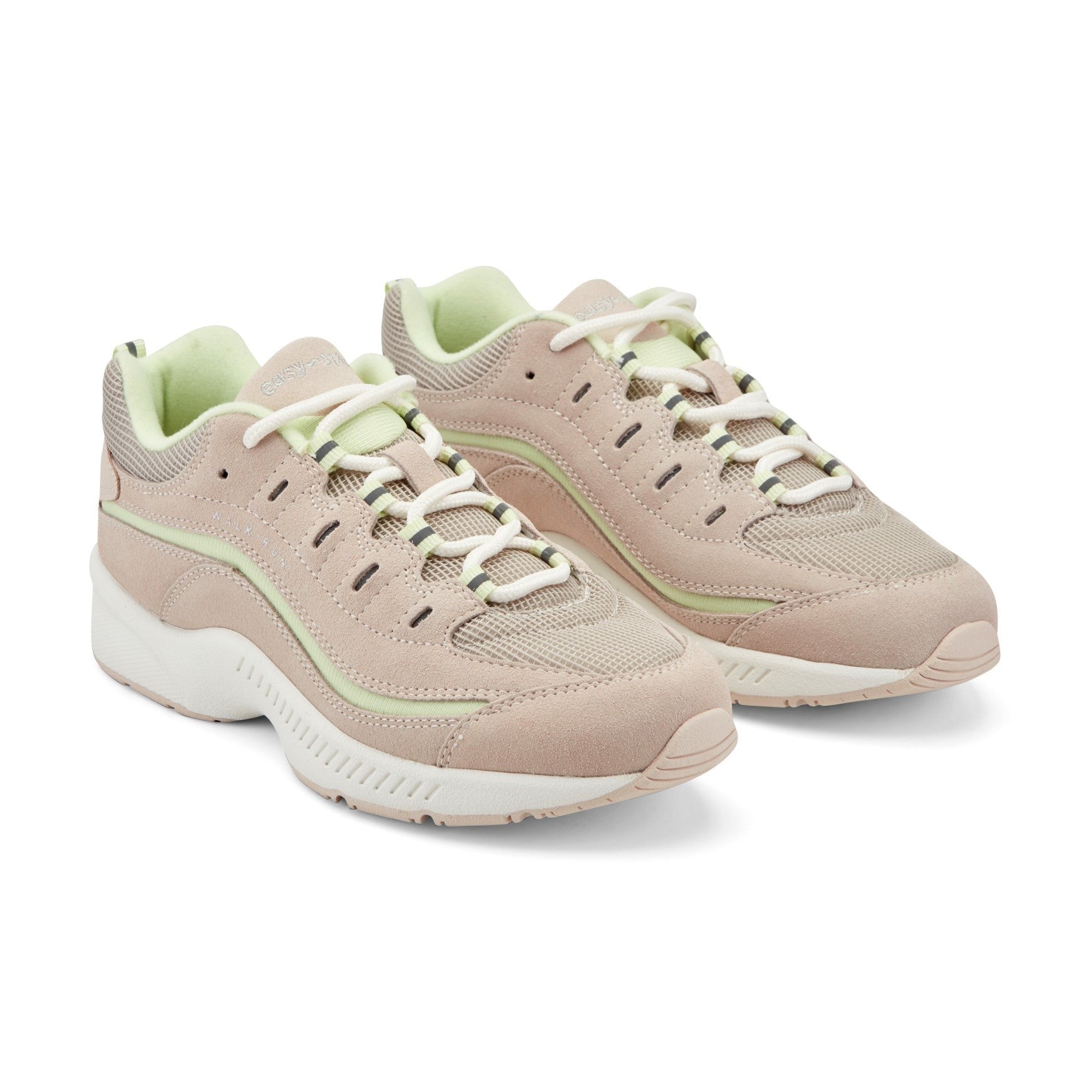Easy Spirit Romy Cushioned Arch-Support Lace-Up Women's Walking Shoe - Light Pink/green - 2