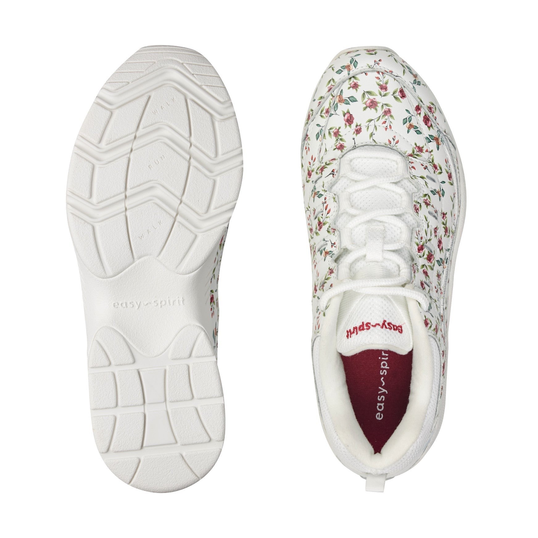 Easy Spirit Romy Cushioned Arch Support Women's Walking Shoe - White/pink Floral - 5
