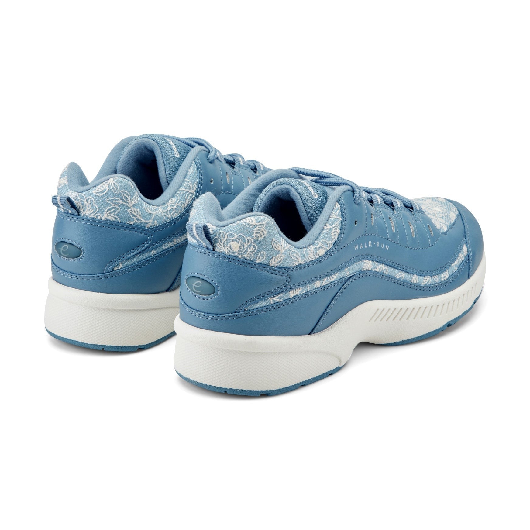 Easy Spirit Romy Cushioned Lace-Up Arch Support Women's Walking Shoe - Medium Blue/floral - 3