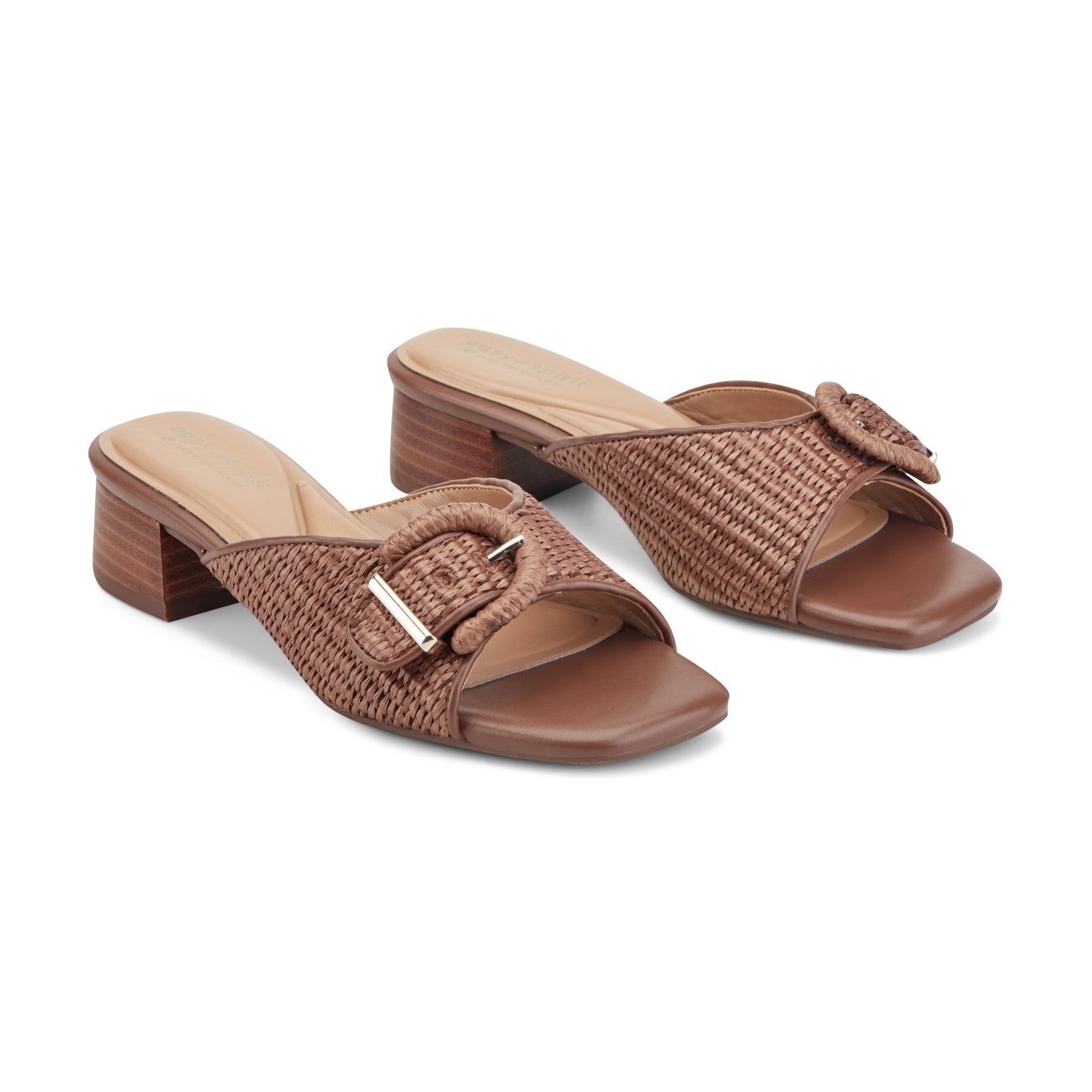 Easy Spirit Rosalind Raffia Cushioned Comfort Arch Support Women's Dress Sandal - Dark Brown - 2