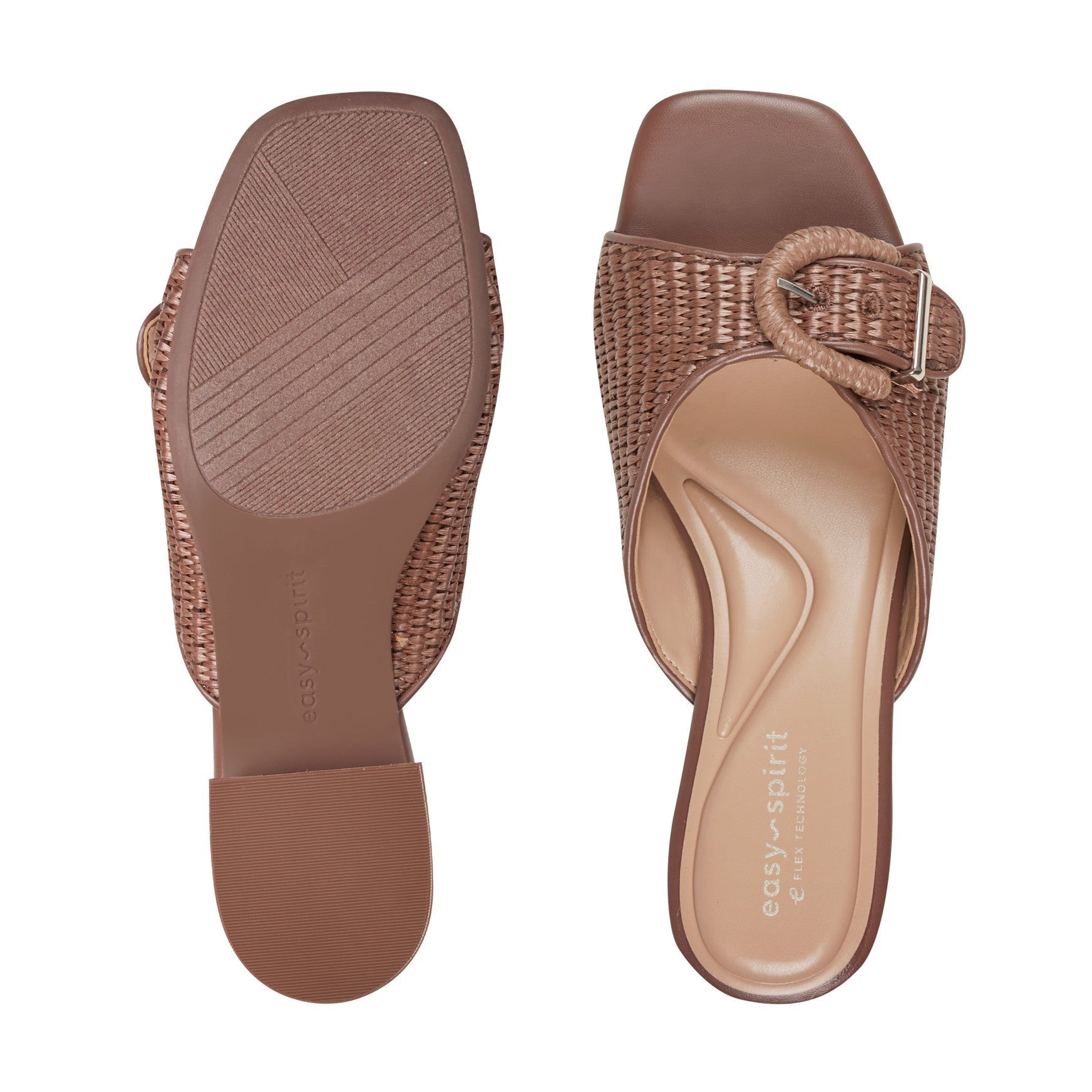 Easy Spirit Rosalind Raffia Cushioned Comfort Arch Support Women's Dress Sandal - Dark Brown - 5