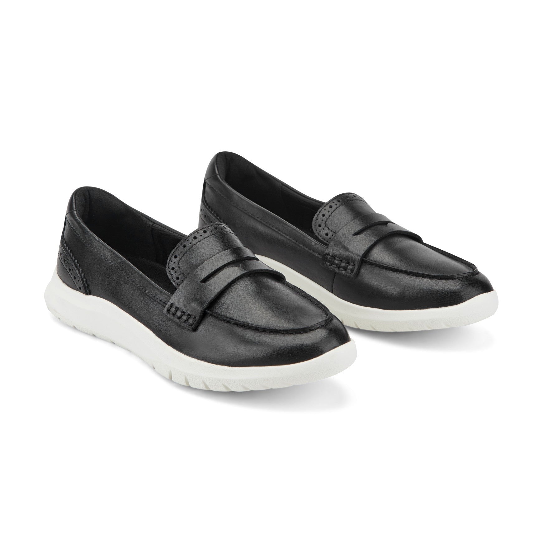 Easy Spirit Ryla Casual Penny Cushioned Arch Support Slip-On Women's Loafer - Black Leather - 2