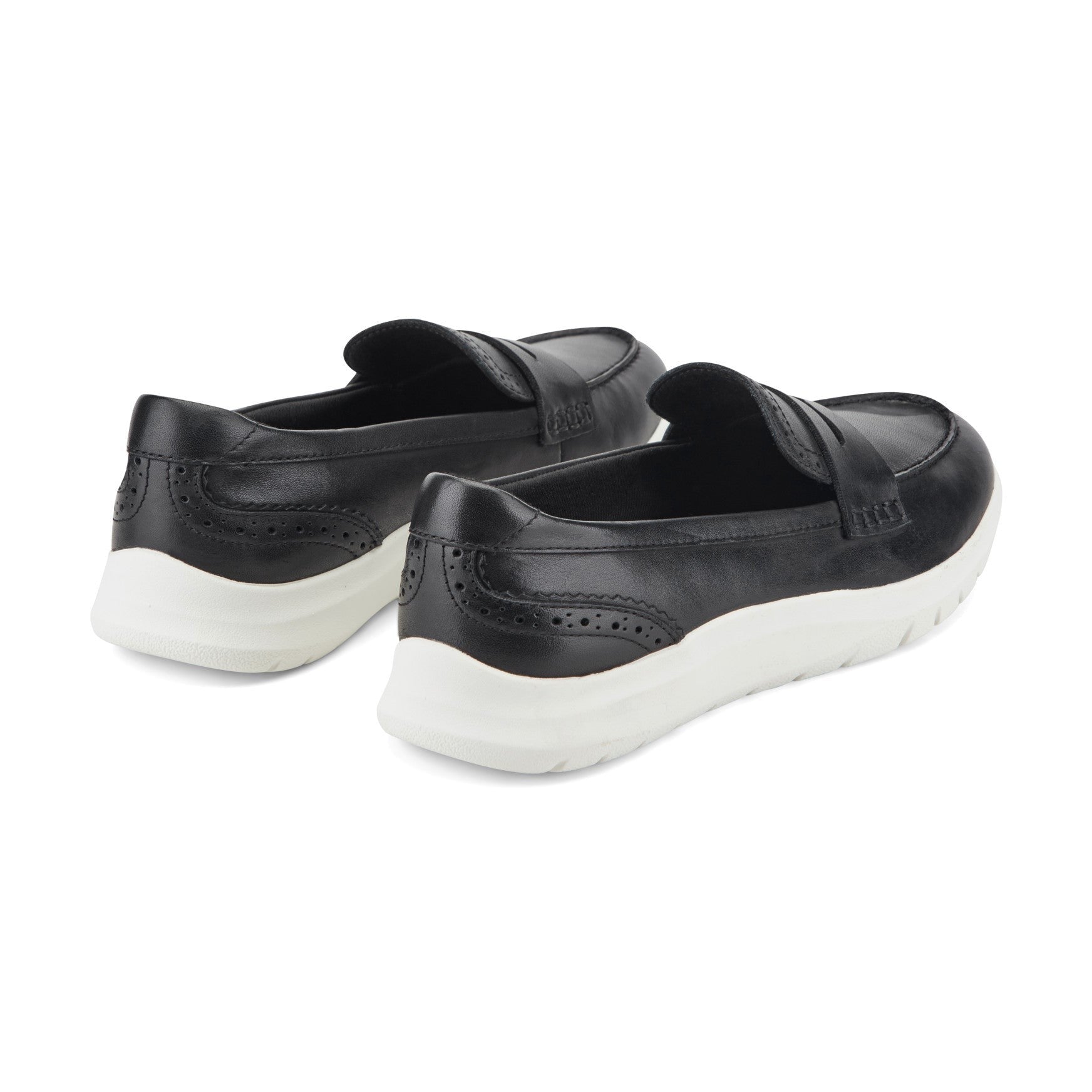 Easy Spirit Ryla Casual Penny Cushioned Arch Support Slip-On Women's Loafer - Black Leather - 3