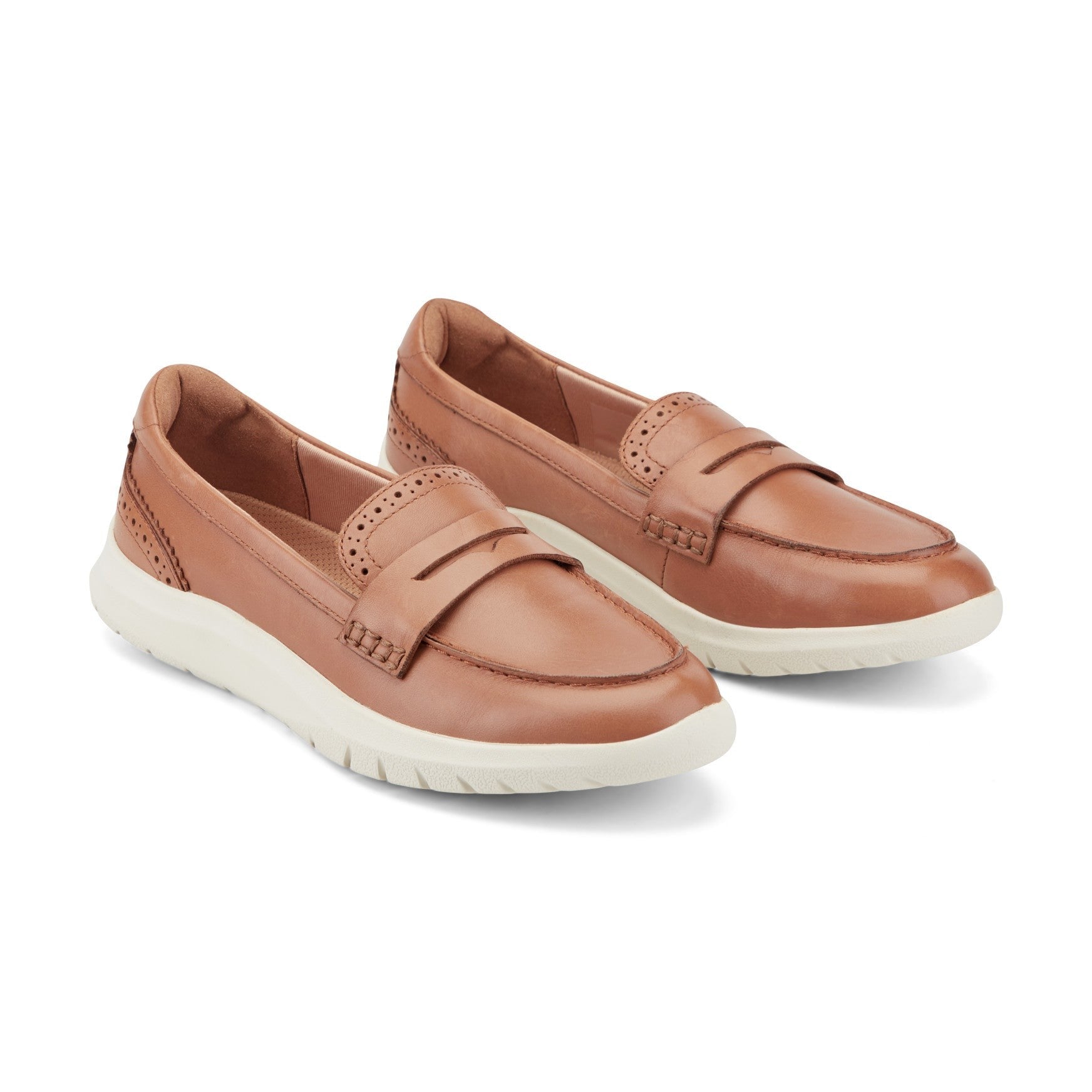 Easy Spirit Ryla Casual Penny Cushioned Arch Support Slip-On Women's Loafer - Medium Brown Leather - 2