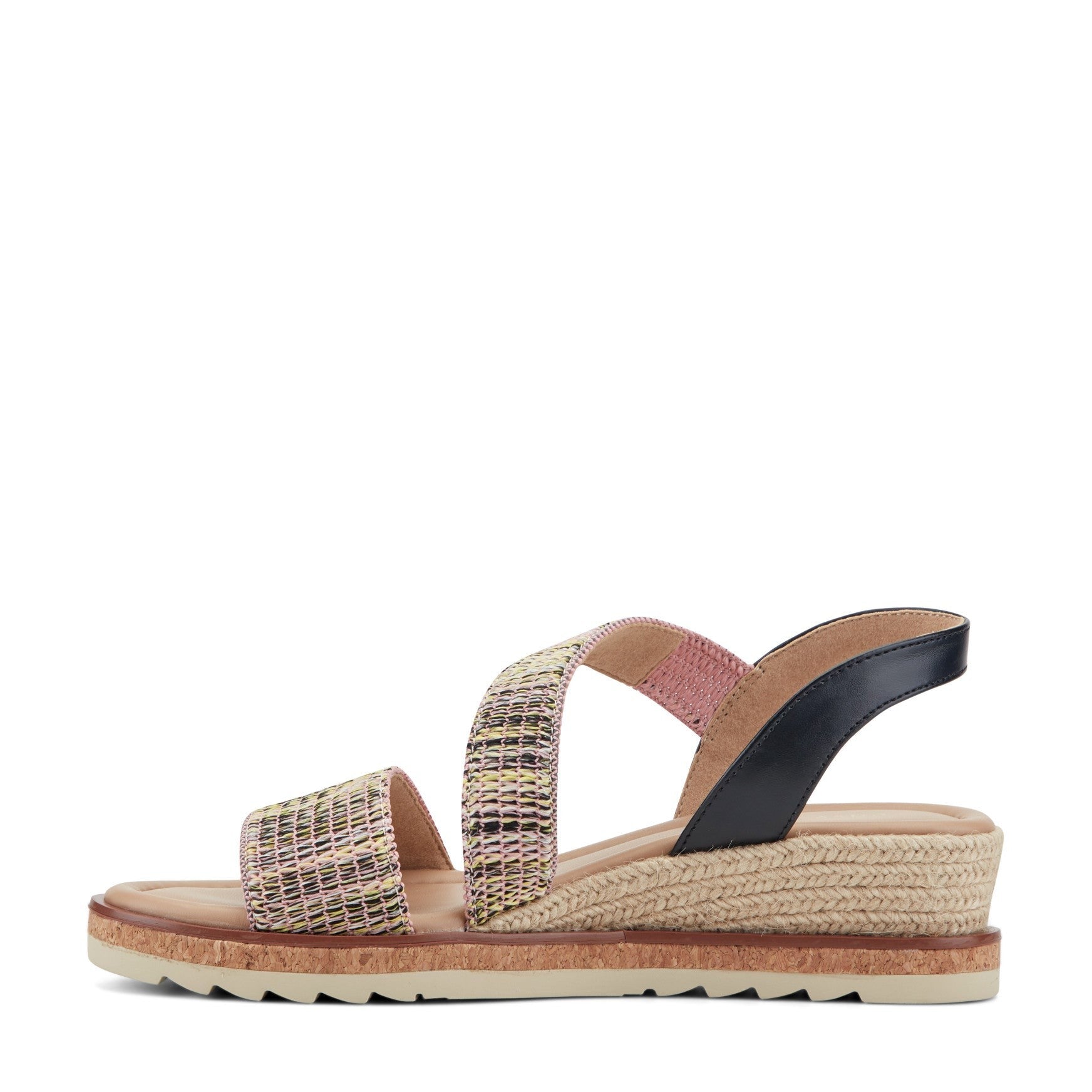 Easy Spirit Sabina Cushioned Arch Support Slip-On Women's Wedge Sandal - Black/pink Multi - 4