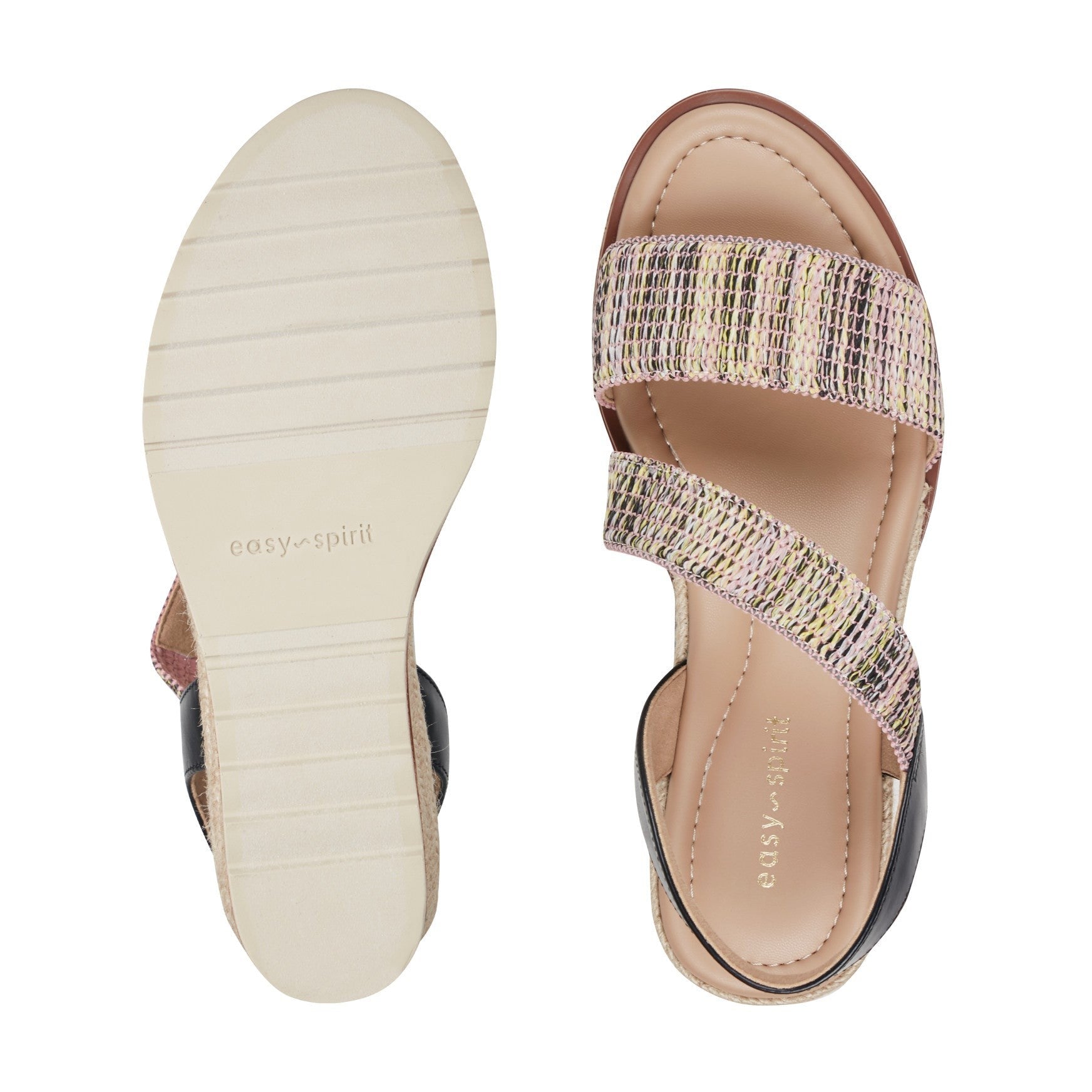 Easy Spirit Sabina Cushioned Arch Support Slip-On Women's Wedge Sandal - Black/pink Multi - 5