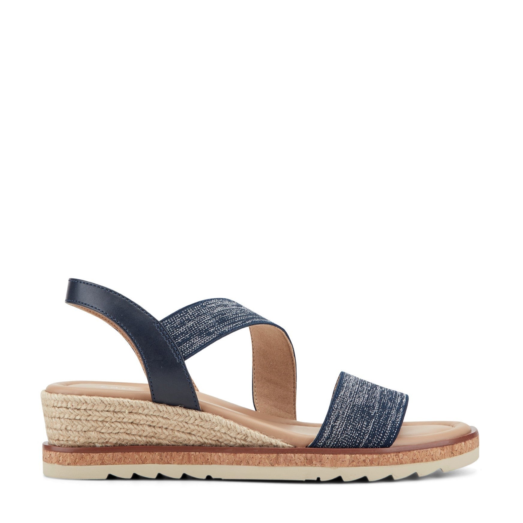 Easy Spirit Sabina Cushioned Arch Support Slip-On Women's Wedge Sandal - Navy - 1