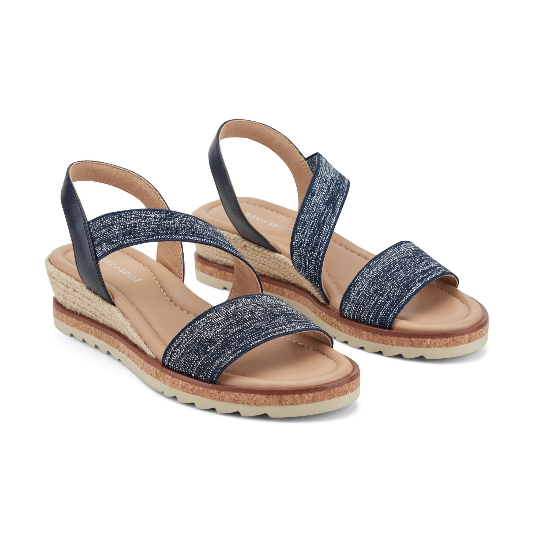 Easy Spirit Sabina Cushioned Arch Support Slip-On Women's Wedge Sandal - Navy - 2