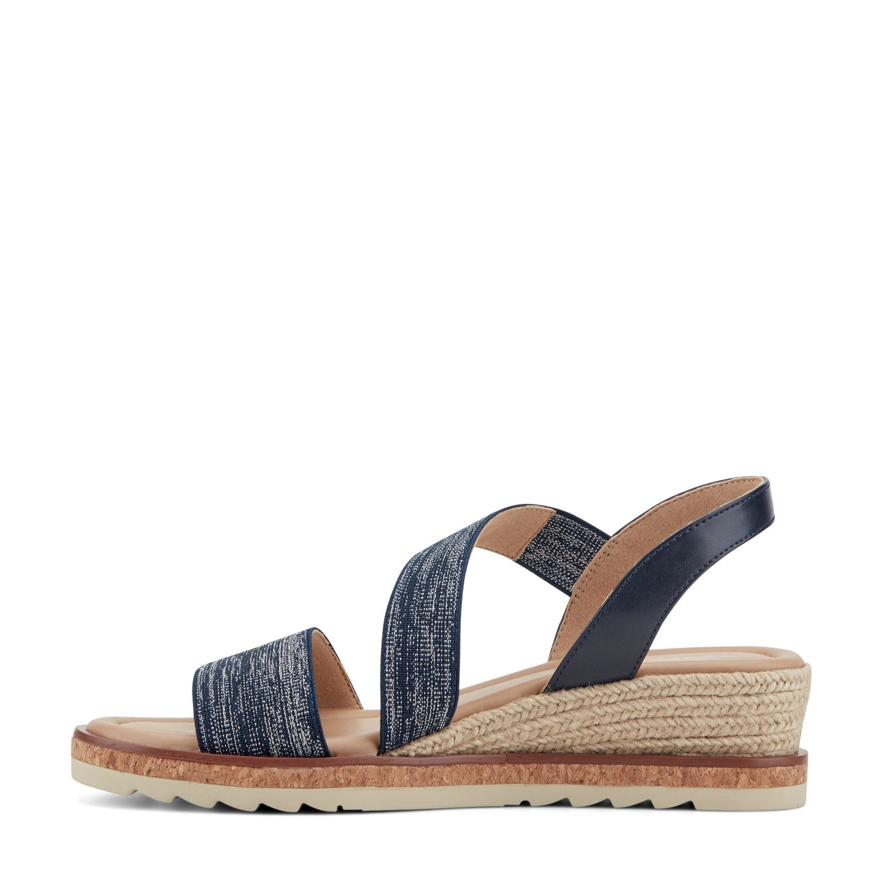 Easy Spirit Sabina Cushioned Arch Support Slip-On Women's Wedge Sandal - Navy - 4