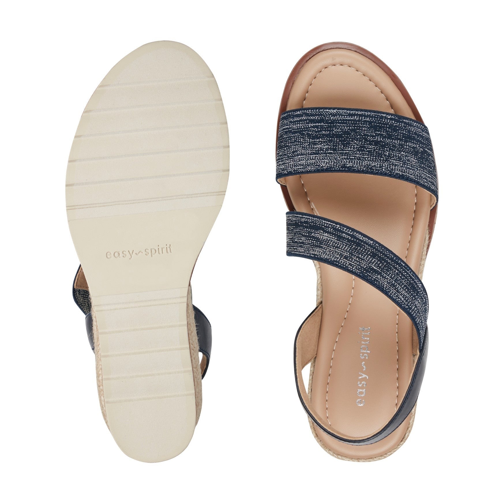 Easy Spirit Sabina Cushioned Arch Support Slip-On Women's Wedge Sandal - Navy - 5