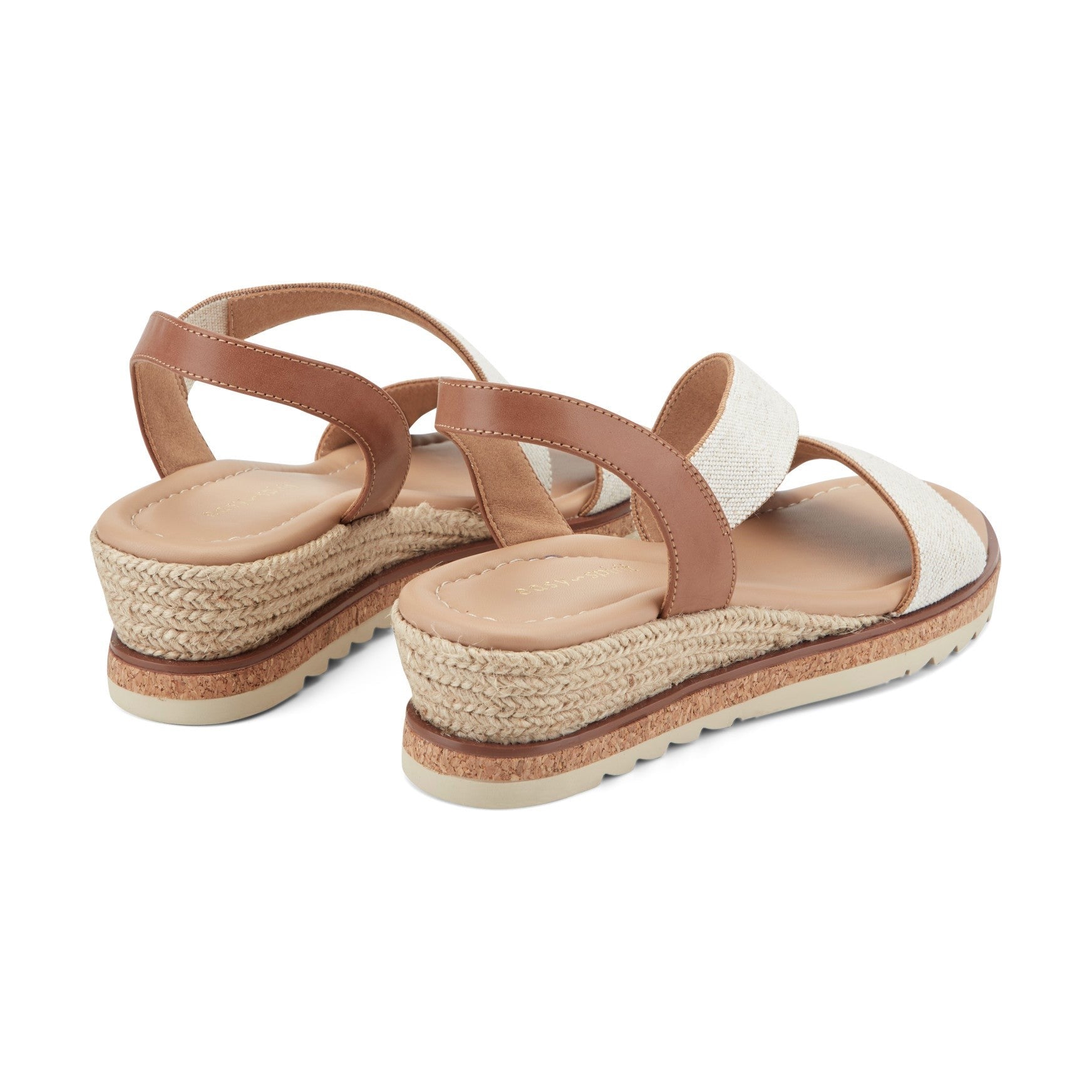 Easy Spirit Sabina Cushioned Arch Support Women's Wedge Sandal - Natural Linen - 3