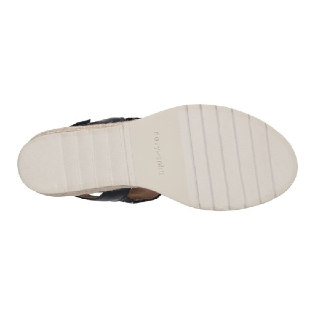 Easy Spirit Selene Wedge Sandal Cushioned Arch Support Women's Wedge Sandal - Black - 5