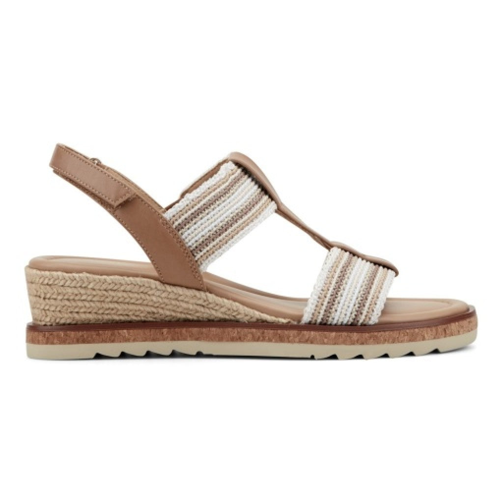 Easy Spirit Selene Wedge Sandal Cushioned Arch Support Women's Wedge Sandal - Dark Natural - 2