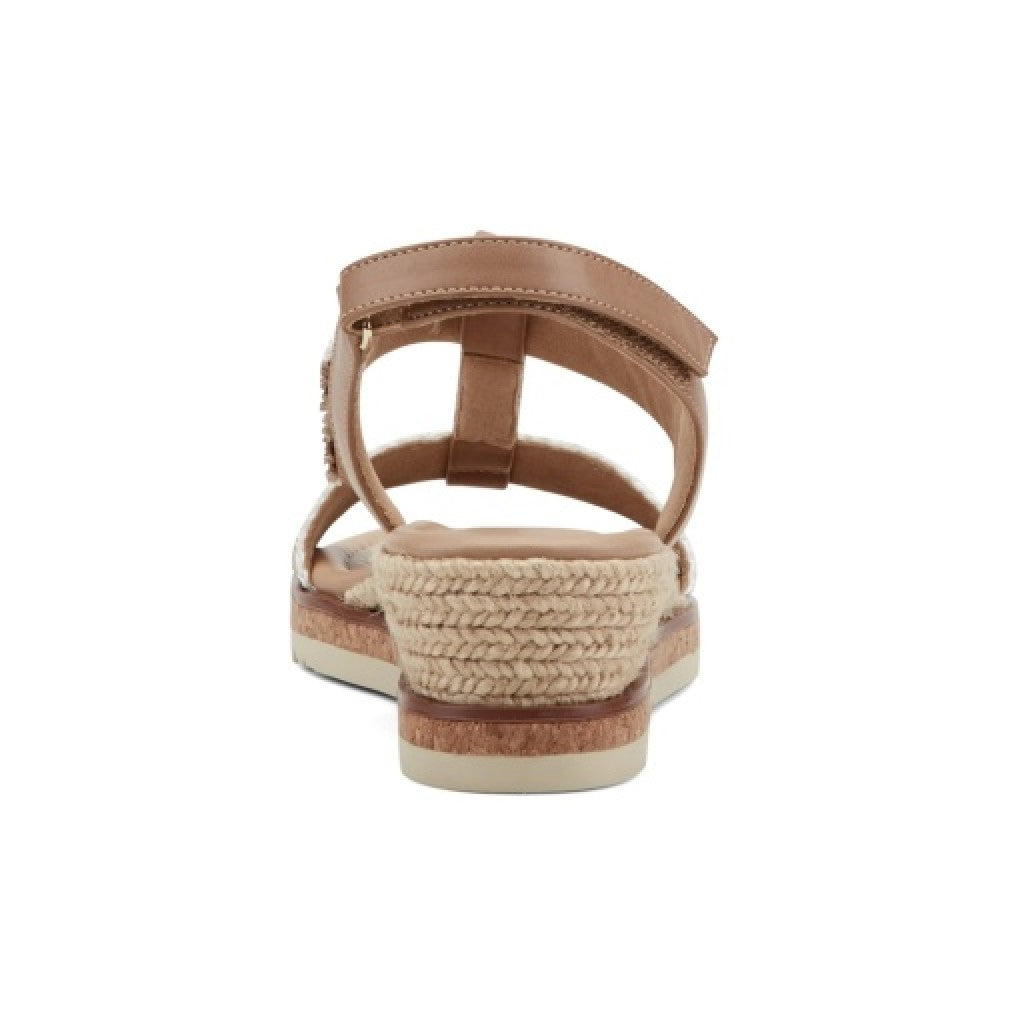Easy Spirit Selene Wedge Sandal Cushioned Arch Support Women's Wedge Sandal - Dark Natural - 4