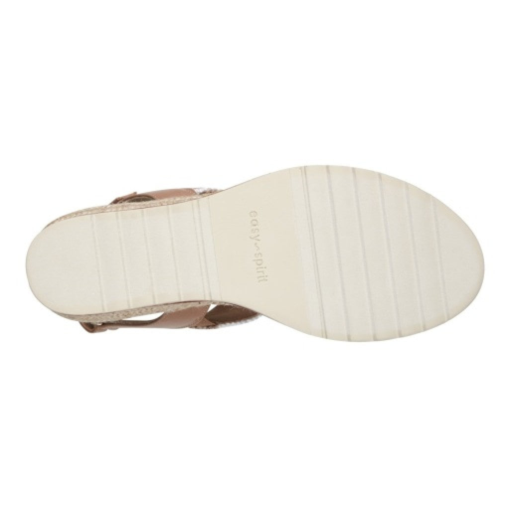 Easy Spirit Selene Wedge Sandal Cushioned Arch Support Women's Wedge Sandal - Dark Natural - 5