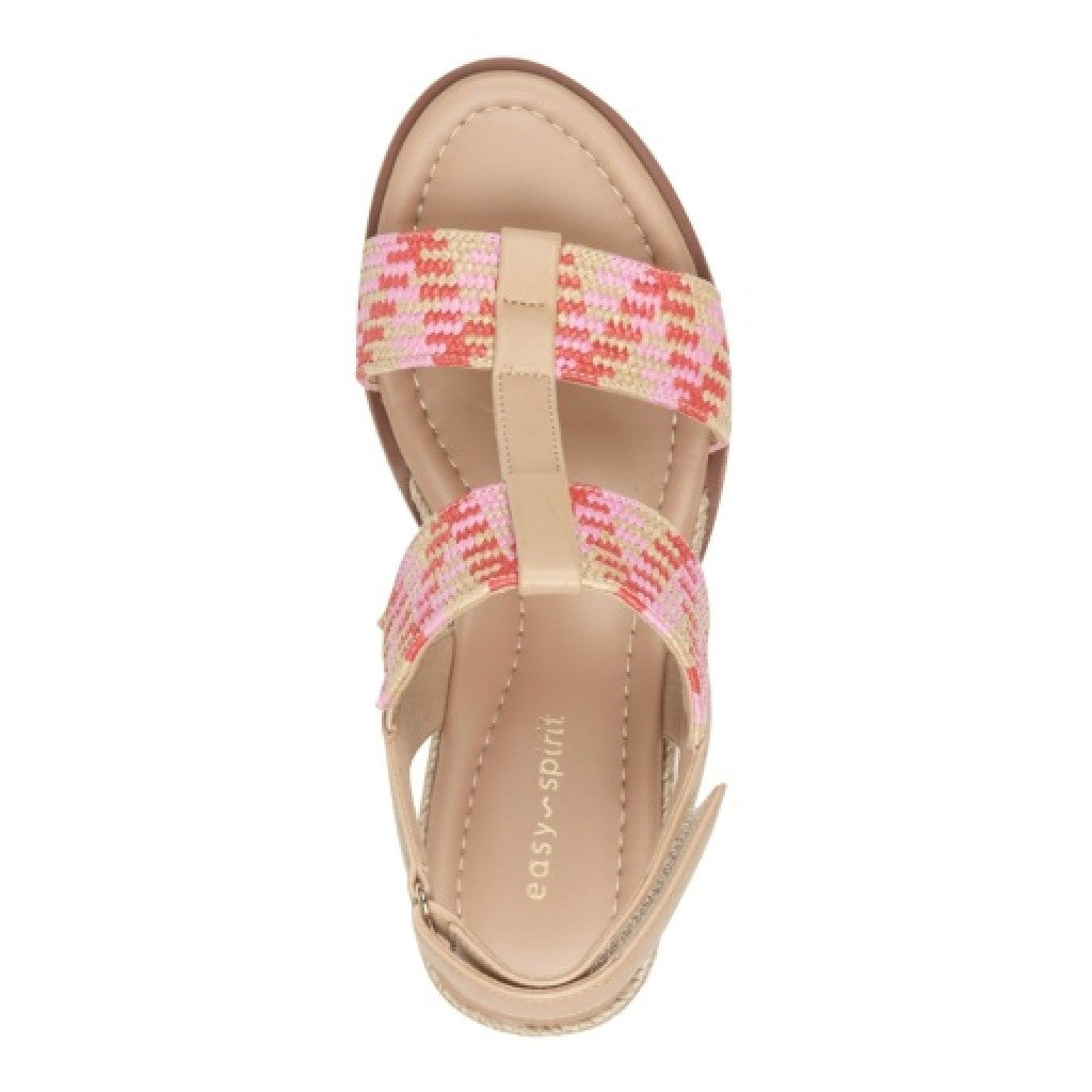 Easy Spirit Selene Wedge Sandal Cushioned Arch Support Women's Wedge Sandal - Medium Pink - 6