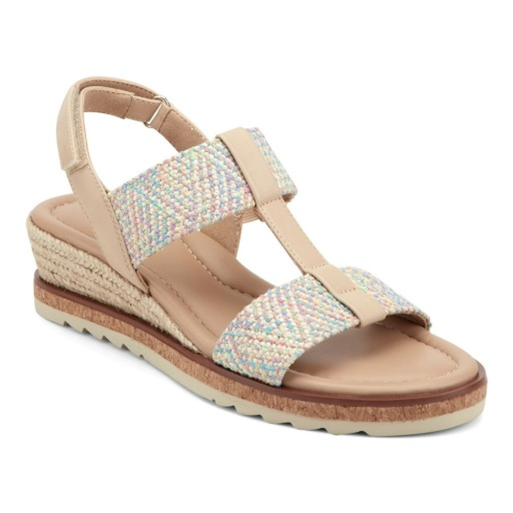 Easy Spirit Selene Wedge Sandal Cushioned Arch Support Women's Wedge Sandal - White - 1