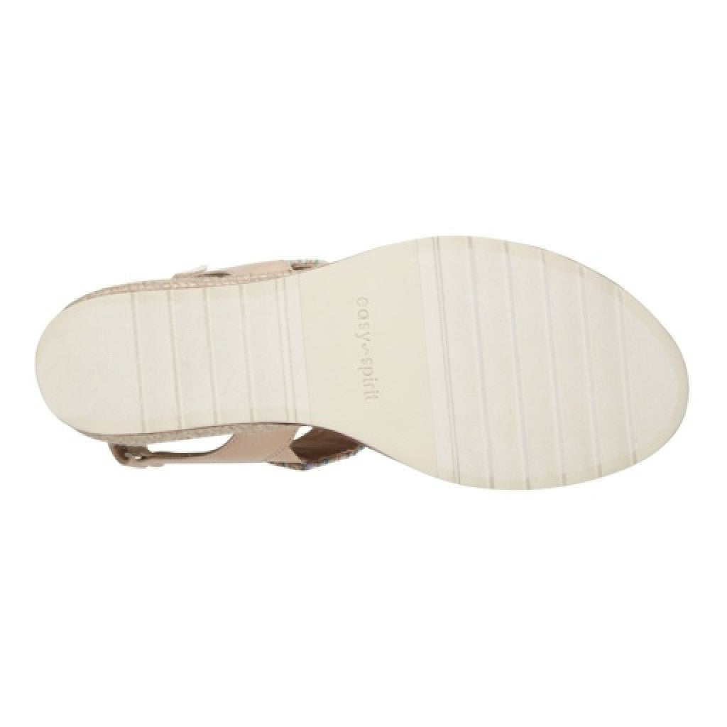 Easy Spirit Selene Wedge Sandal Cushioned Arch Support Women's Wedge Sandal - White - 5