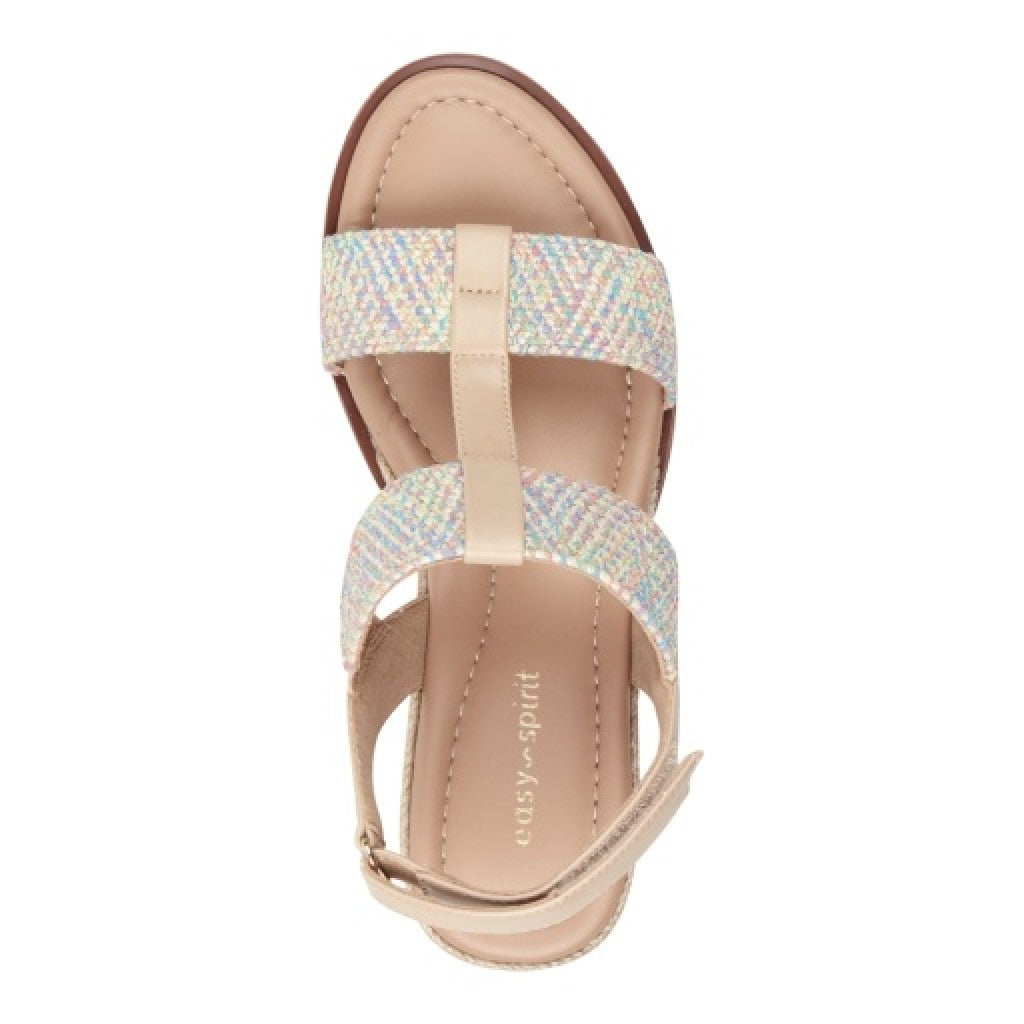 Easy Spirit Selene Wedge Sandal Cushioned Arch Support Women's Wedge Sandal - White - 6