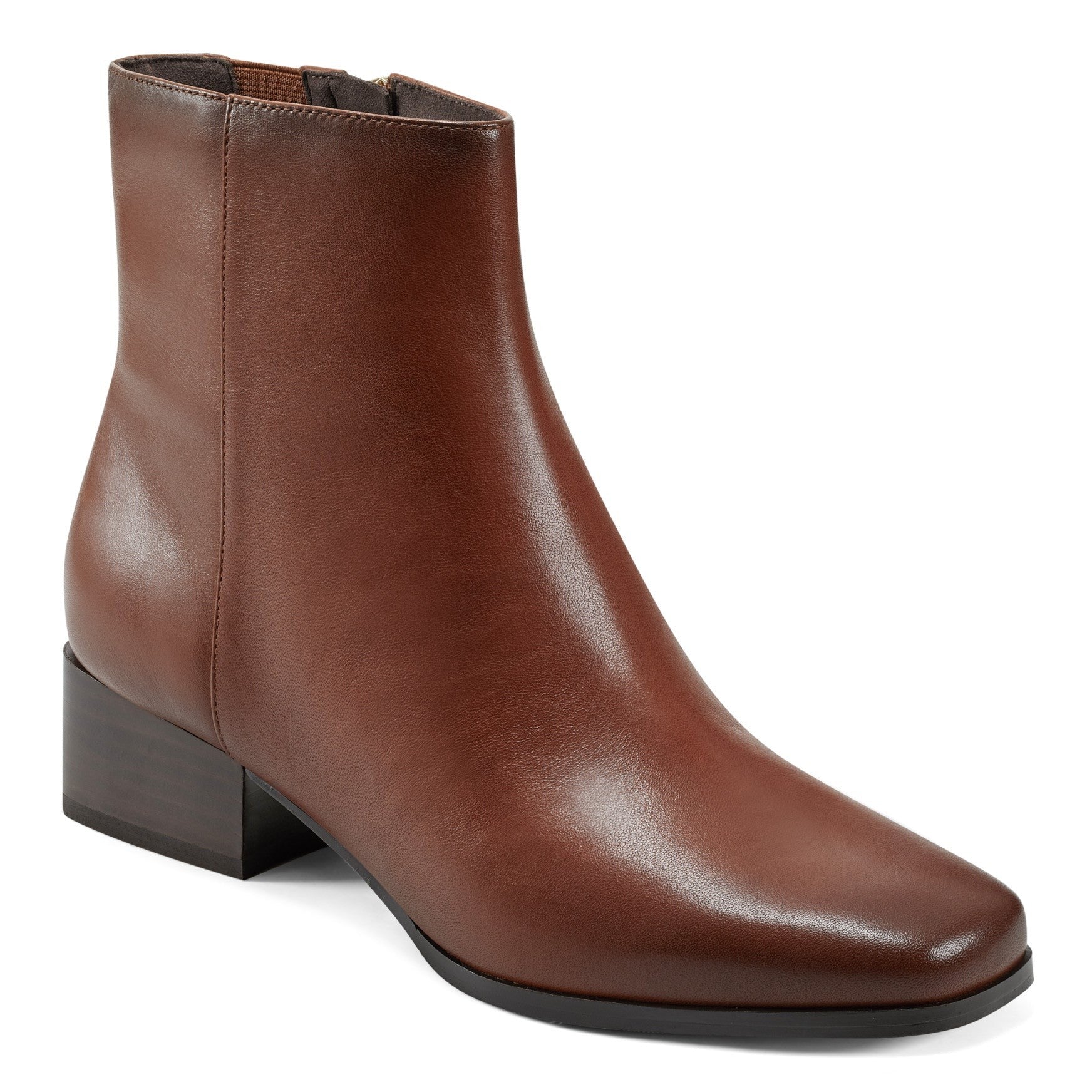 Easy Spirit Sidney Cushioned Arch-Support Women's Dress Bootie - Brown Leather - 2