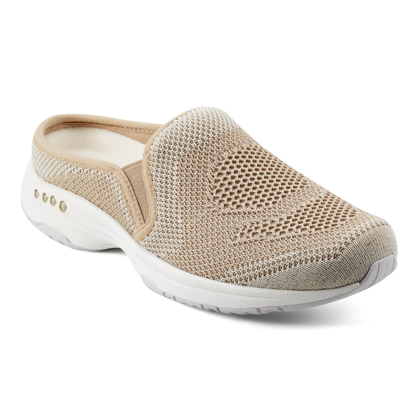 Easy Spirit Takeknit Eco Athletic Cushioned Comfort Arch Support Women's Clog - Tan Recycled Knit - 2