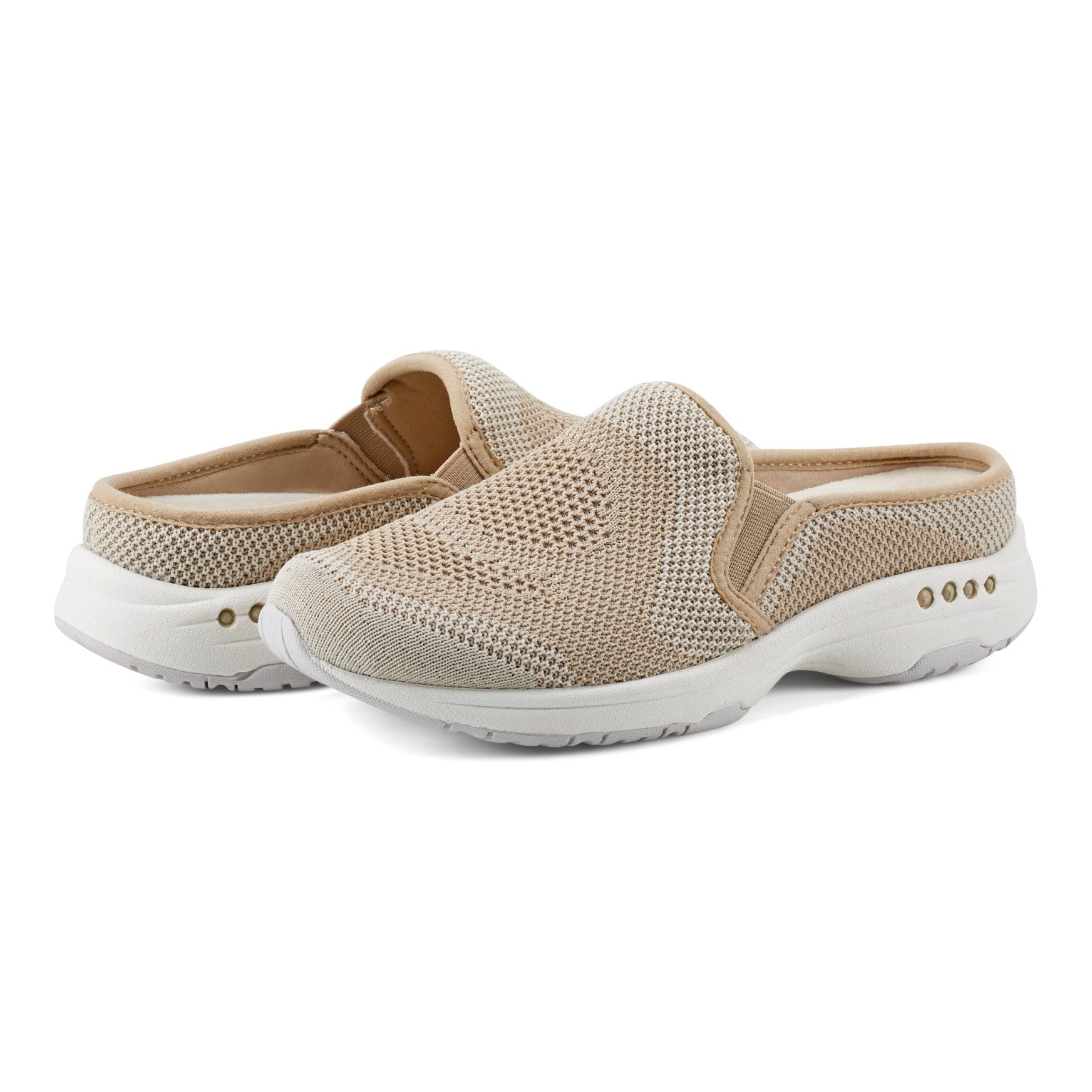Easy Spirit Takeknit Eco Athletic Cushioned Comfort Arch Support Women's Clog - Tan Recycled Knit - 7