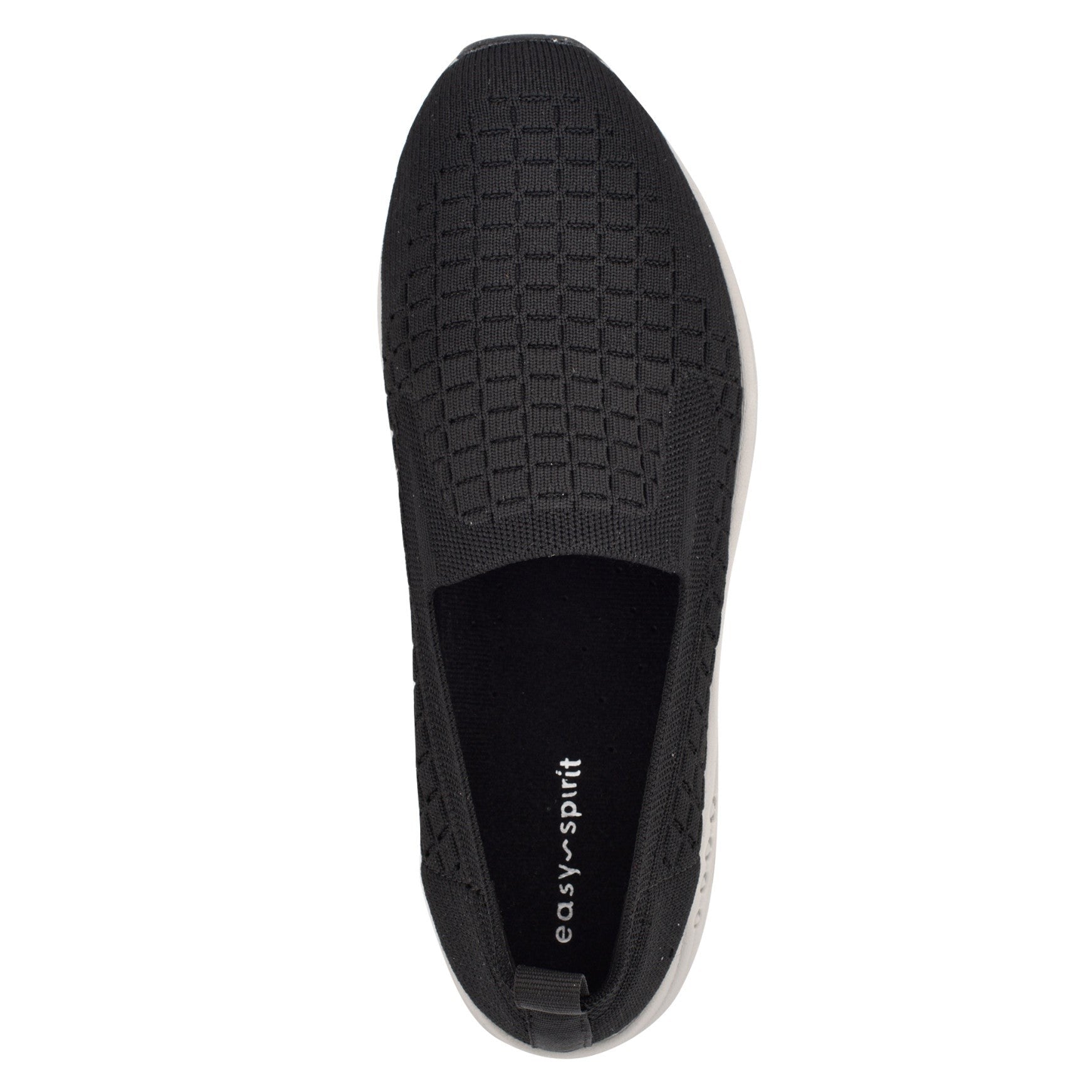 Easy Spirit Tech Eco Slip On — cushioned arch support Women's Athletic Shoe - Black Recycled Knit - 7