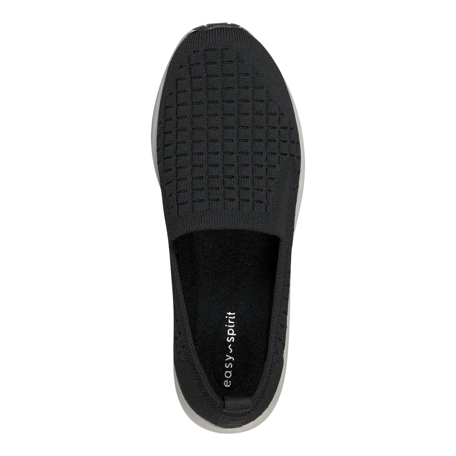 Easy Spirit Tech Eco Slip On — cushioned arch support Women's Athletic Shoe - Black Recycled Knit - 8