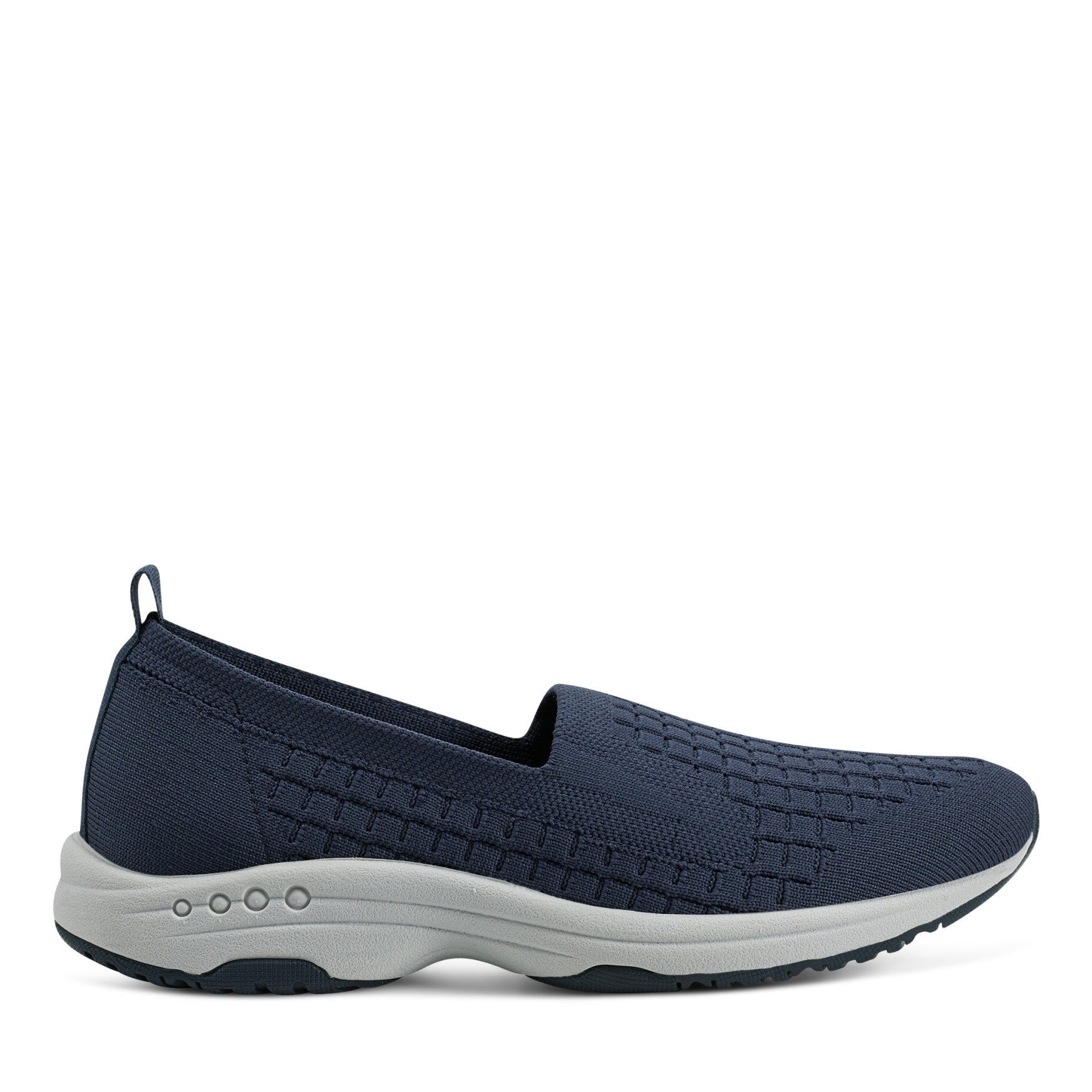 Easy Spirit Tech Eco Slip On — cushioned arch support Women's Athletic Shoe - Navy Recycled Knit - 1