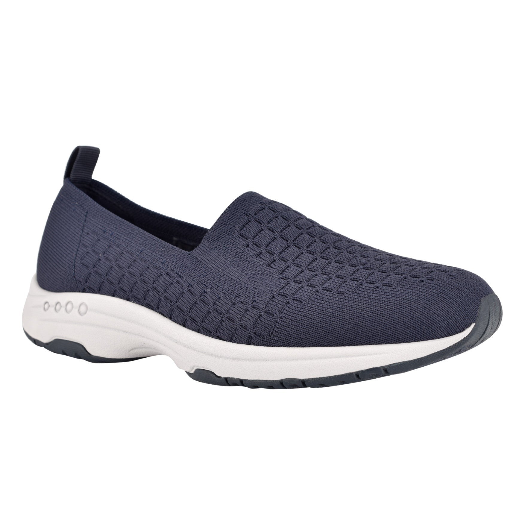 Easy Spirit Tech Eco Slip On — cushioned arch support Women's Athletic Shoe - Navy Recycled Knit - 2