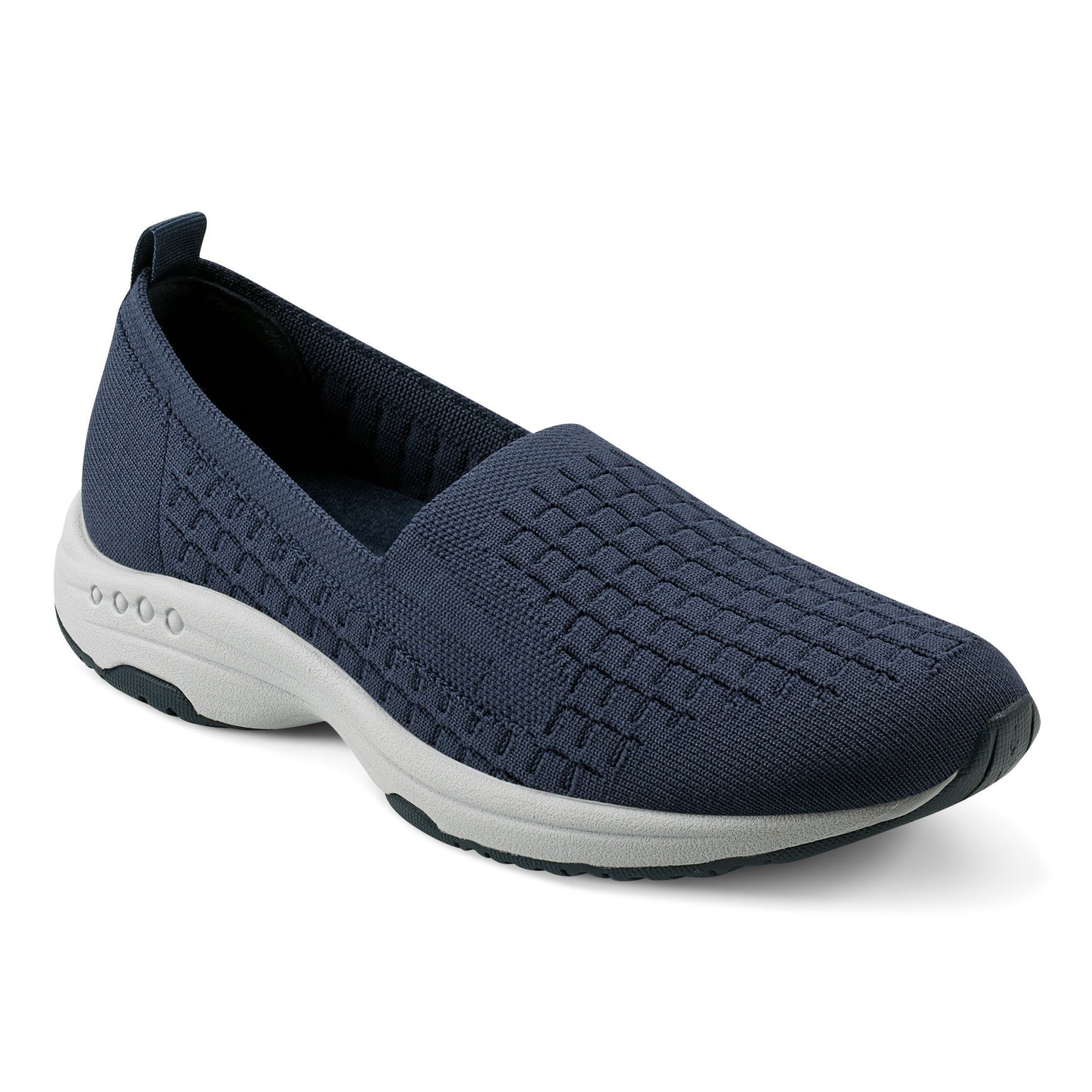 Easy Spirit Tech Eco Slip On — cushioned arch support Women's Athletic Shoe - Navy Recycled Knit - 3