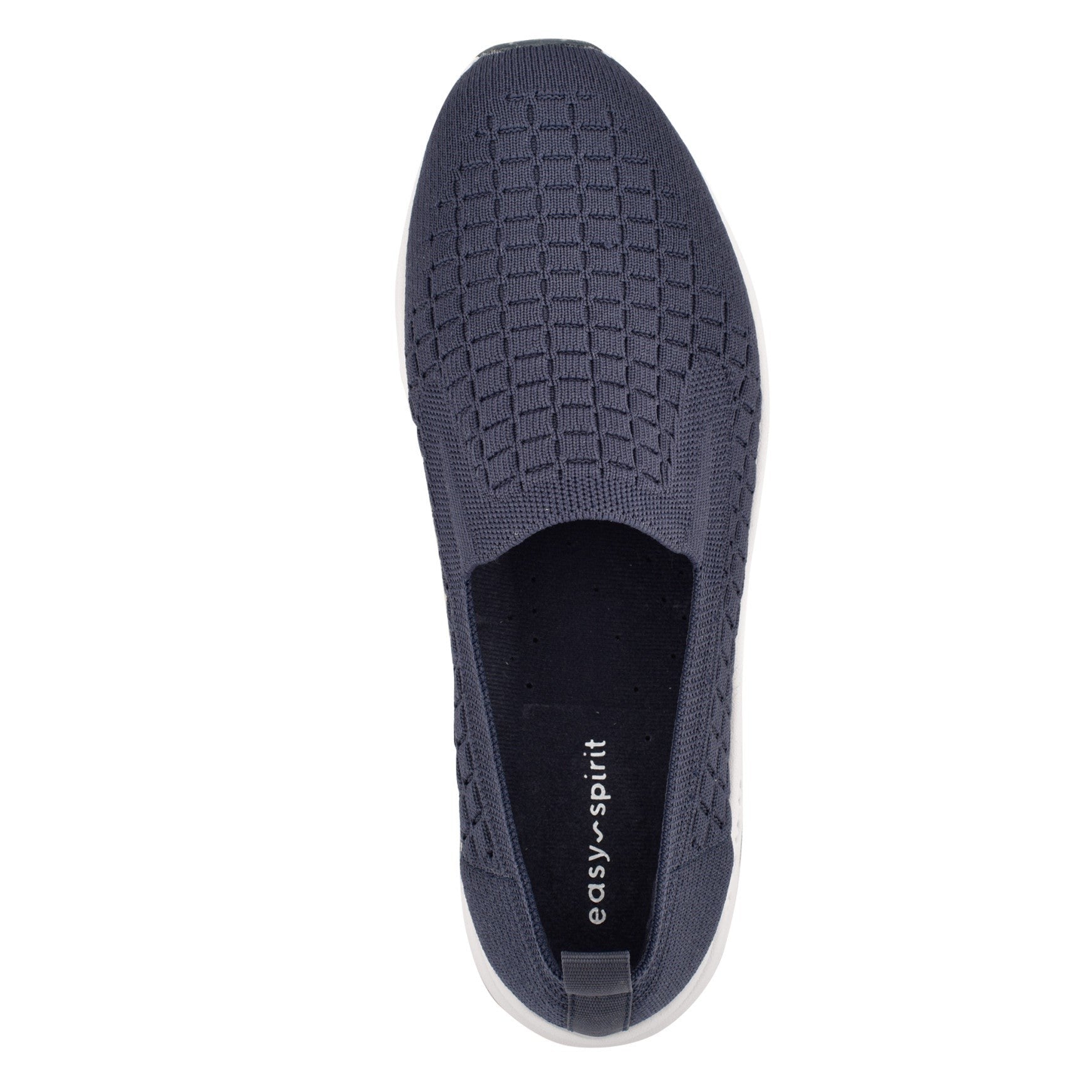 Easy Spirit Tech Eco Slip On — cushioned arch support Women's Athletic Shoe - Navy Recycled Knit - 7