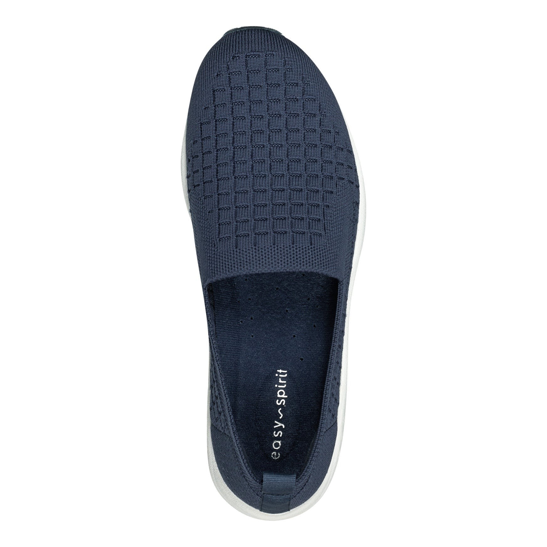 Easy Spirit Tech Eco Slip On — cushioned arch support Women's Athletic Shoe - Navy Recycled Knit - 8