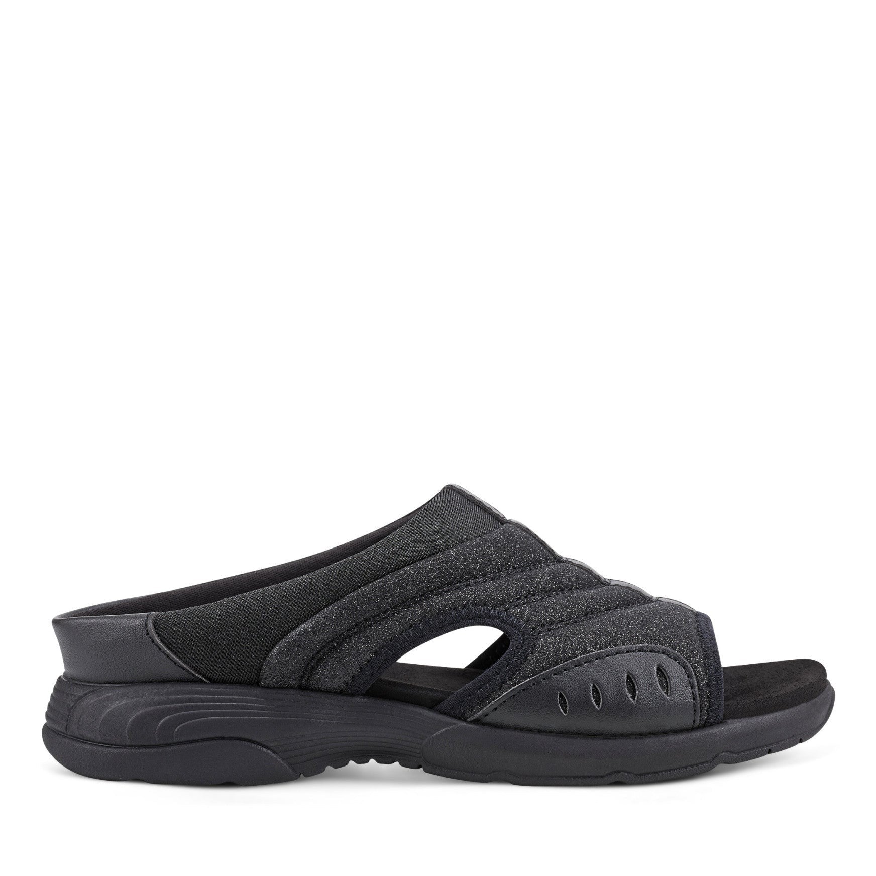 Easy Spirit Traciee Cushioned Arch Support Slip On Sandal Women's - Black Glitter - 1