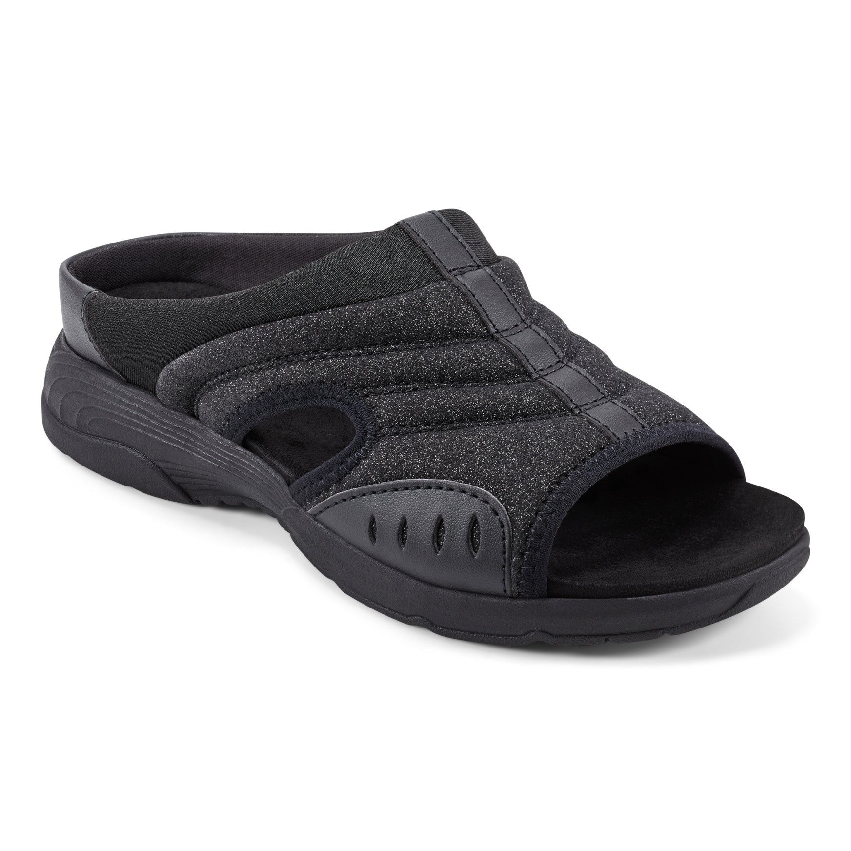 Easy Spirit Traciee Cushioned Arch Support Slip On Sandal Women's - Black Glitter - 2