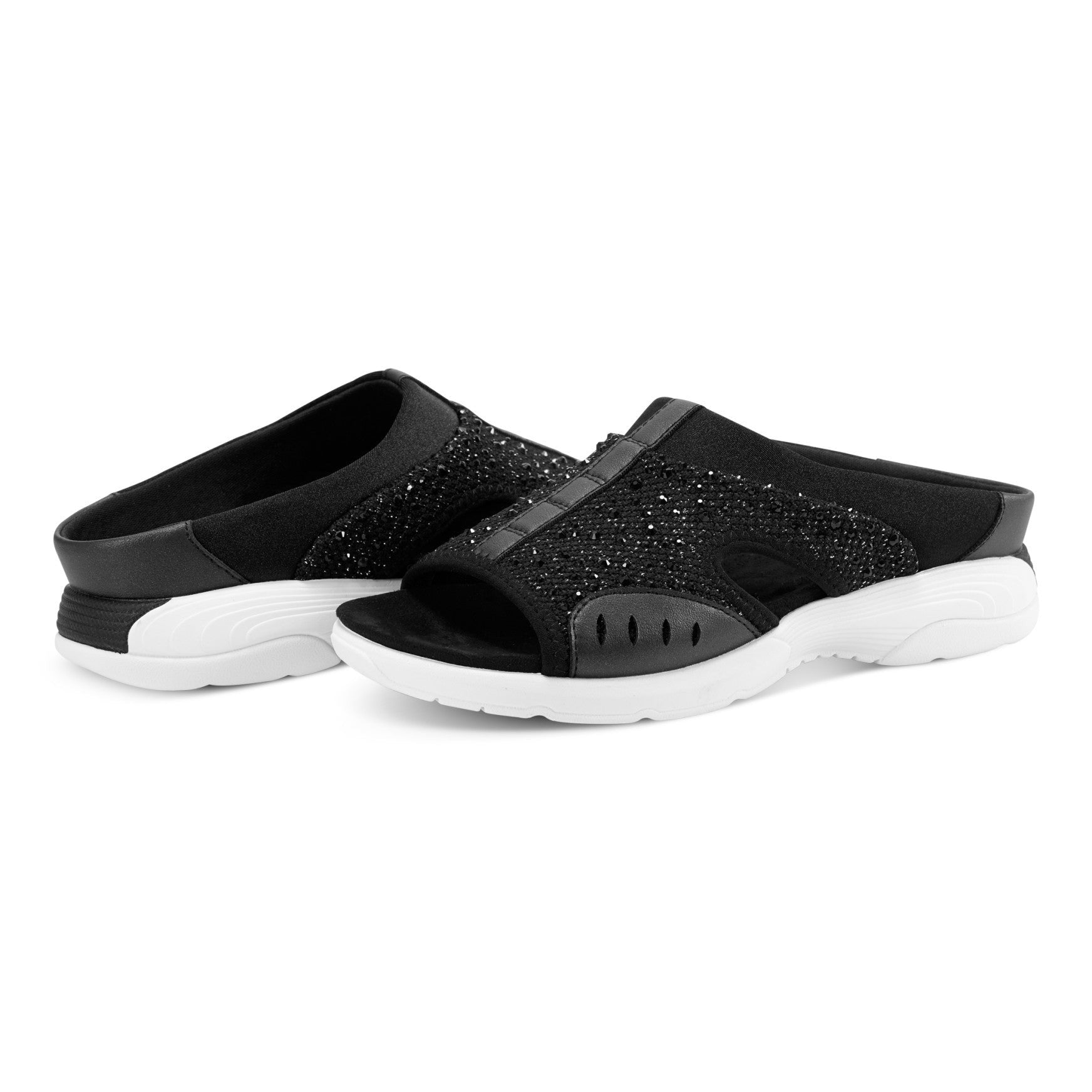 Easy Spirit Traciee Cushioned Arch-Support Slip On Sandal Women's - Black Stone - 7