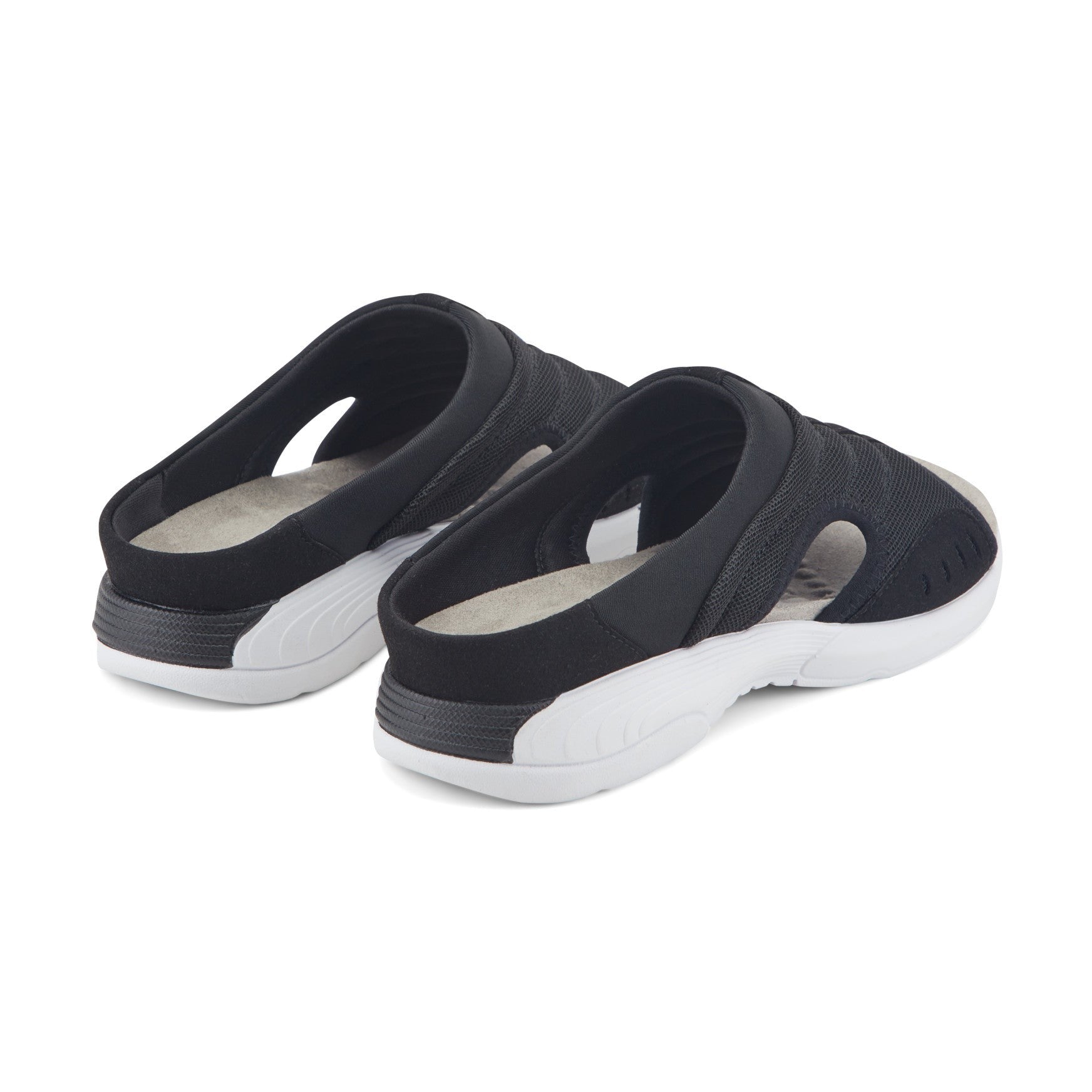 Easy Spirit Traciee Cushioned Arch-Support Women's Slip On Sandal - Black Multi Fabric - 3