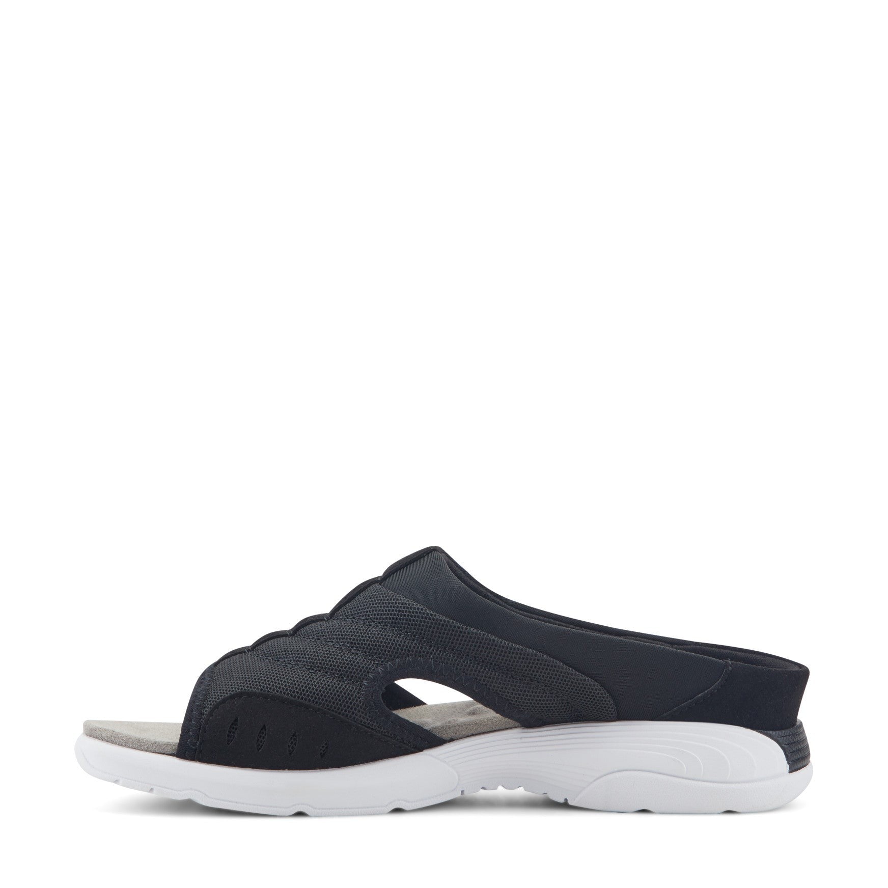 Easy Spirit Traciee Cushioned Arch-Support Women's Slip On Sandal - Black Multi Fabric - 4