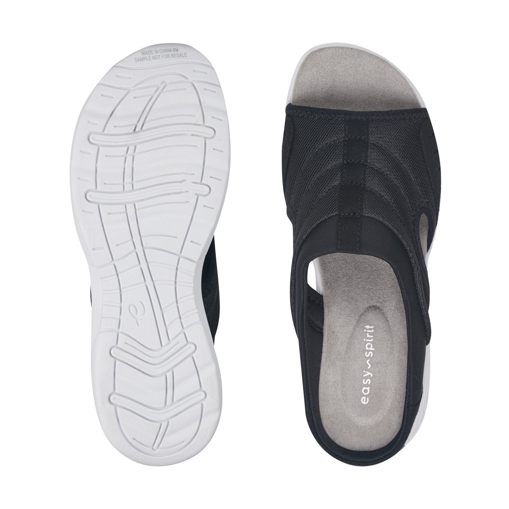 Easy Spirit Traciee Cushioned Arch-Support Women's Slip On Sandal - Black Multi Fabric - 5