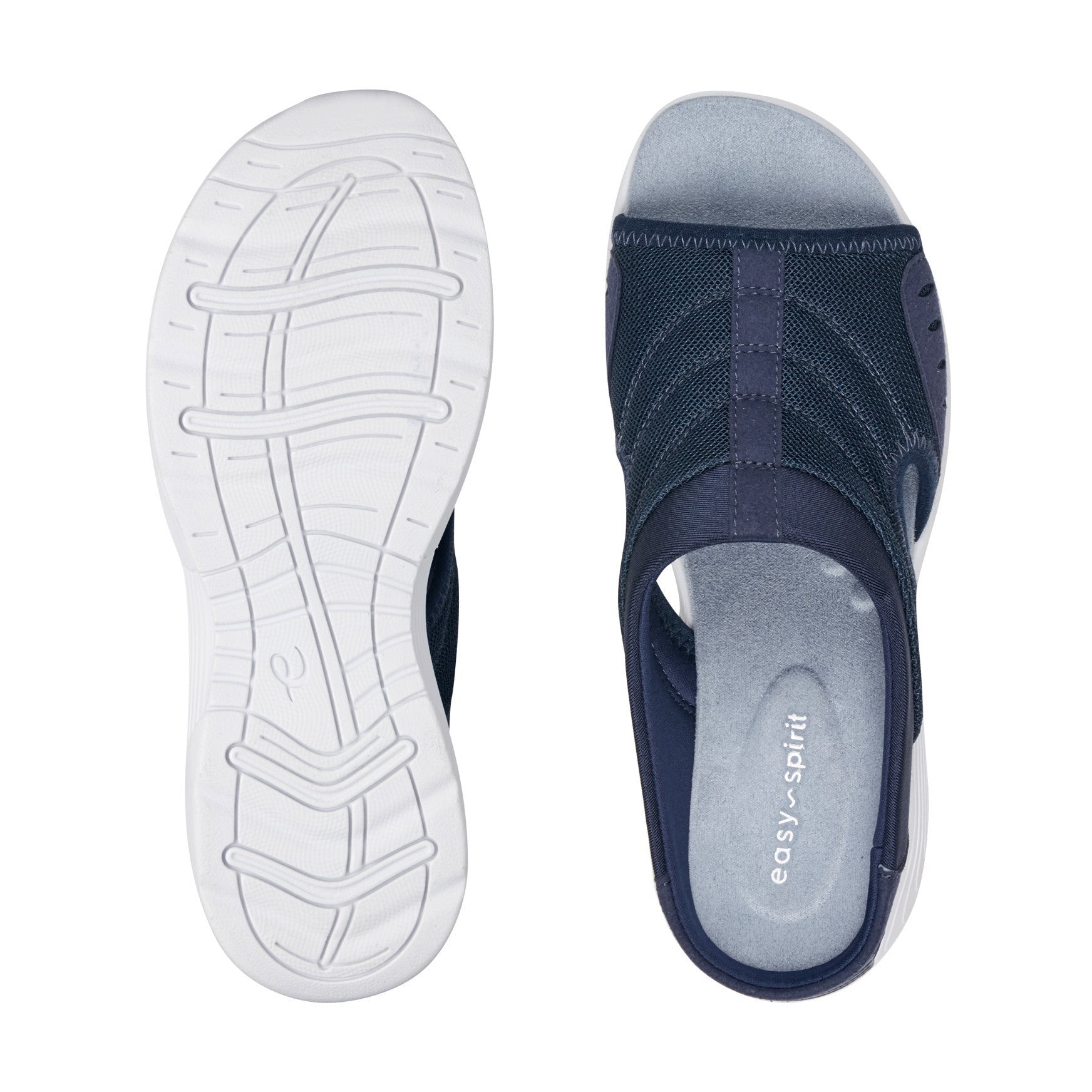 Easy Spirit Traciee Cushioned Arch-Support Women's Slip On Sandal - Blue Multi Fabric - 5