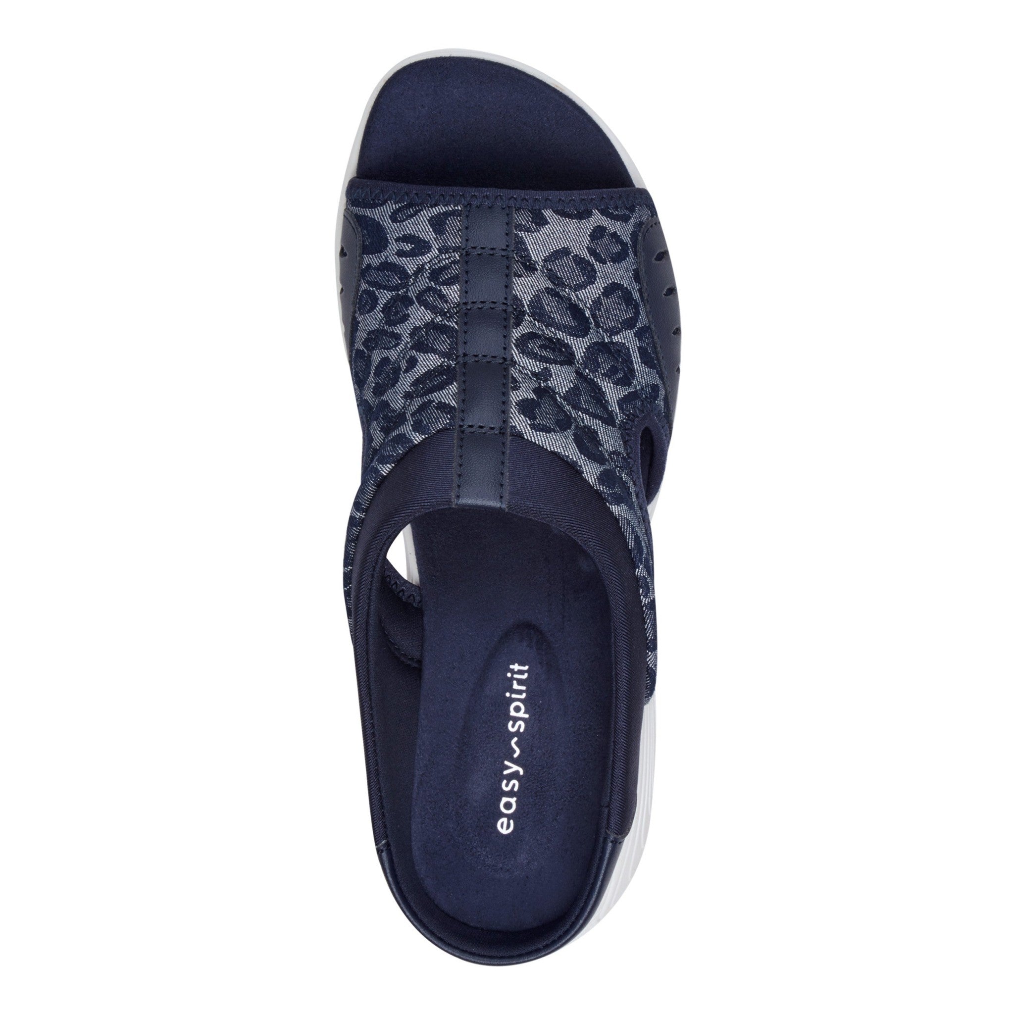 Easy Spirit Traciee Cushioned Arch Support Women's Slip-On Sandal - Dark Blue Cheetah - 5
