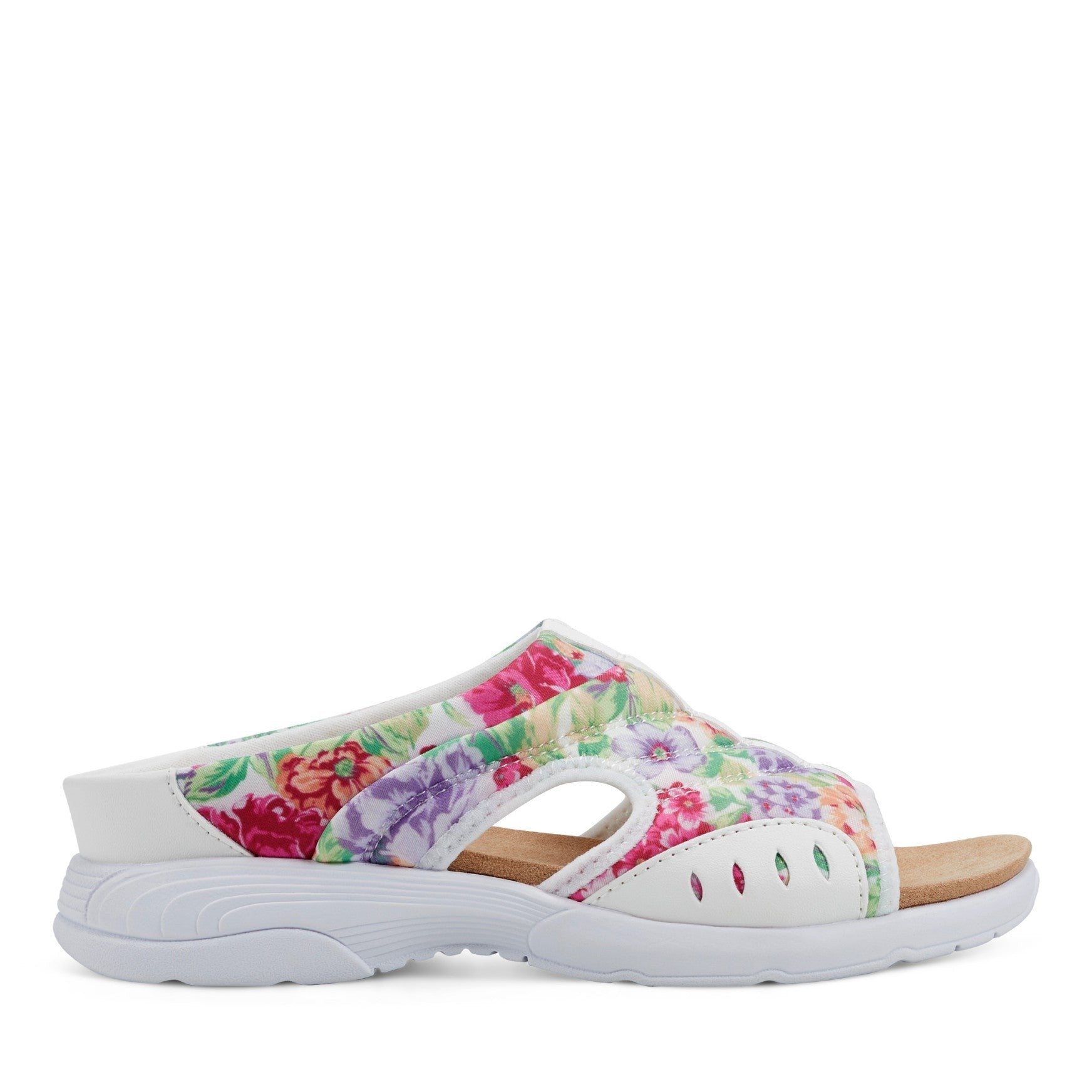 Easy Spirit Traciee Cushioned Arch-Support Women's Slip On Sandal - White Floral - 1