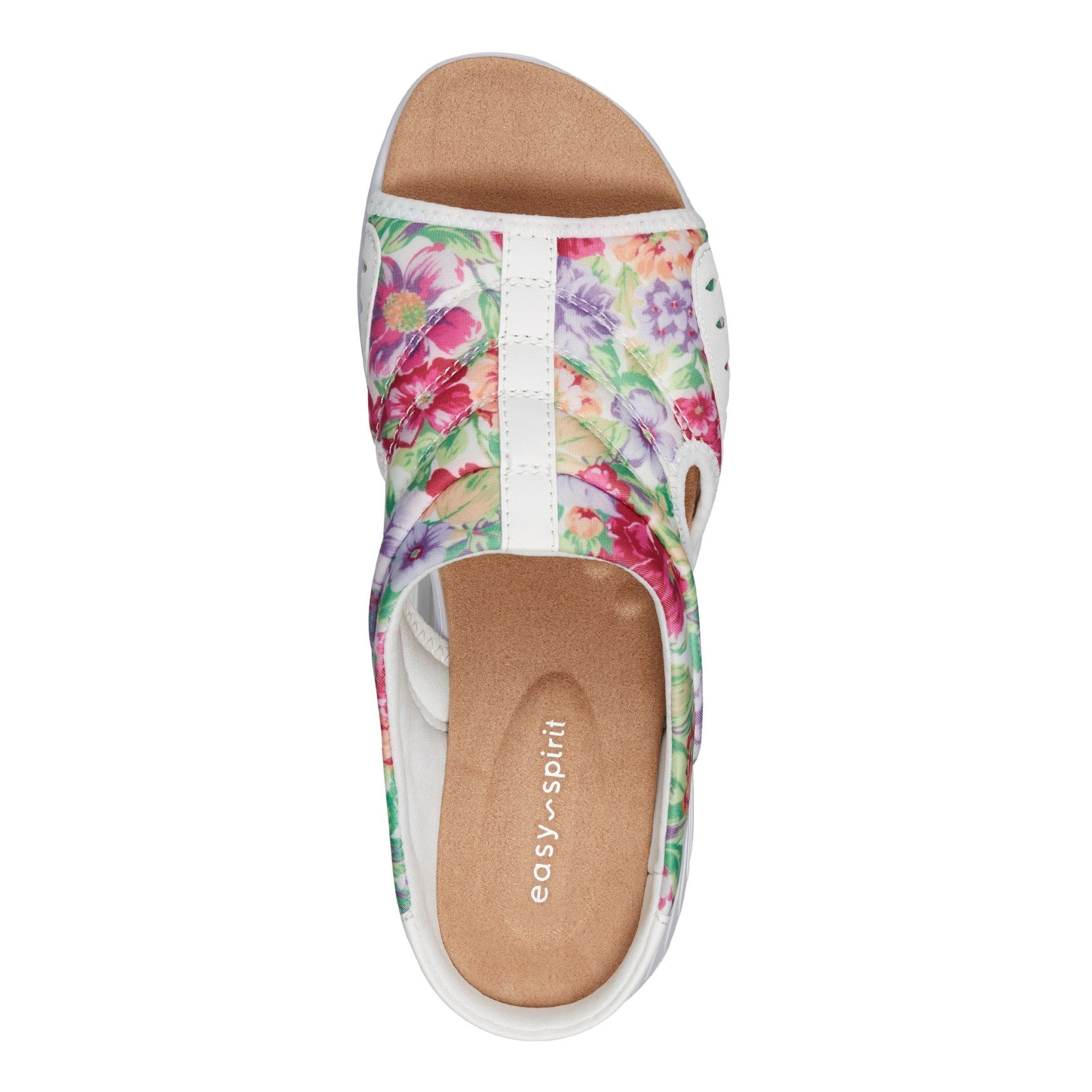 Easy Spirit Traciee Cushioned Arch-Support Women's Slip On Sandal - White Floral - 5