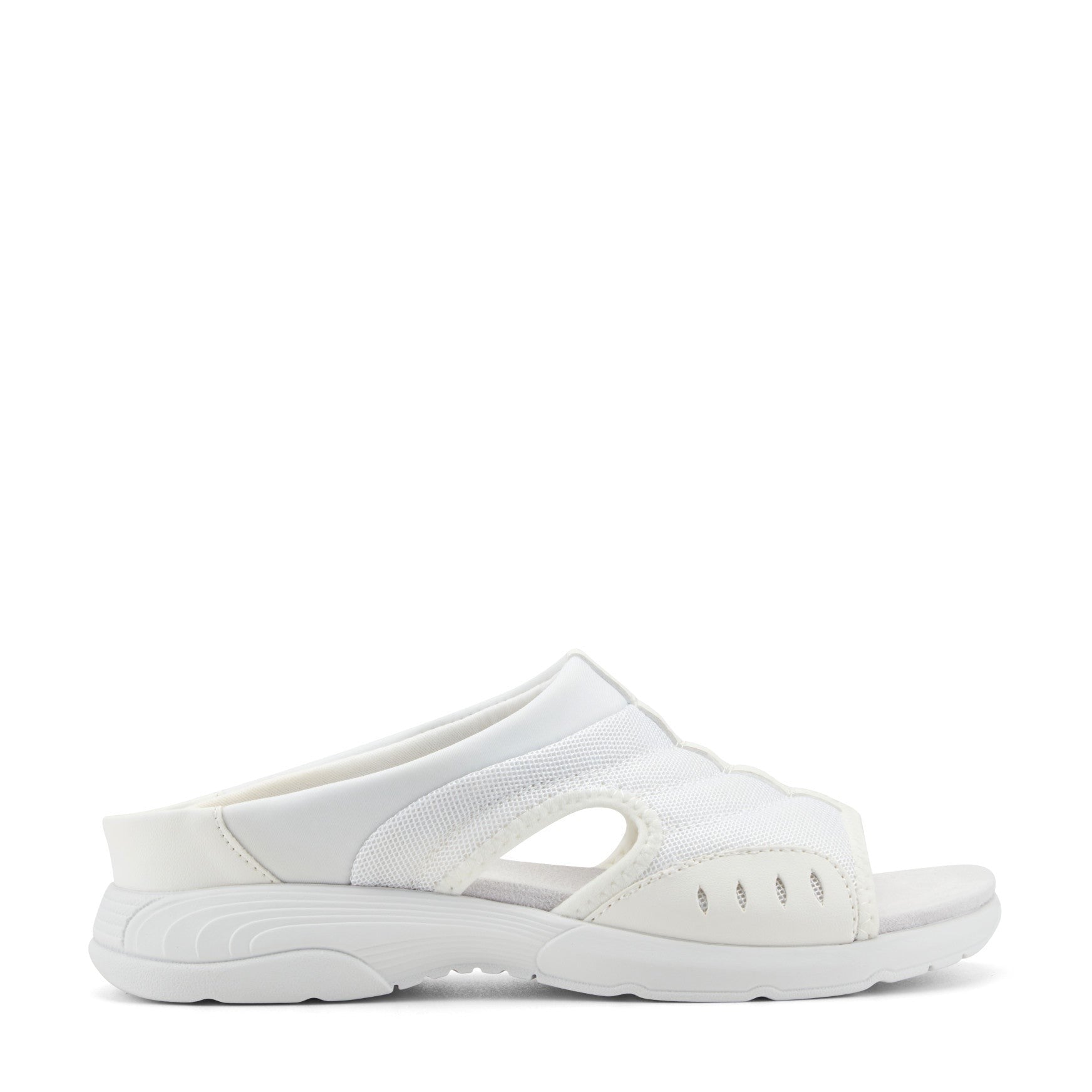 Easy Spirit Traciee Cushioned Arch-Support Women's Slip On Sandal - White Multi Fabric - 1