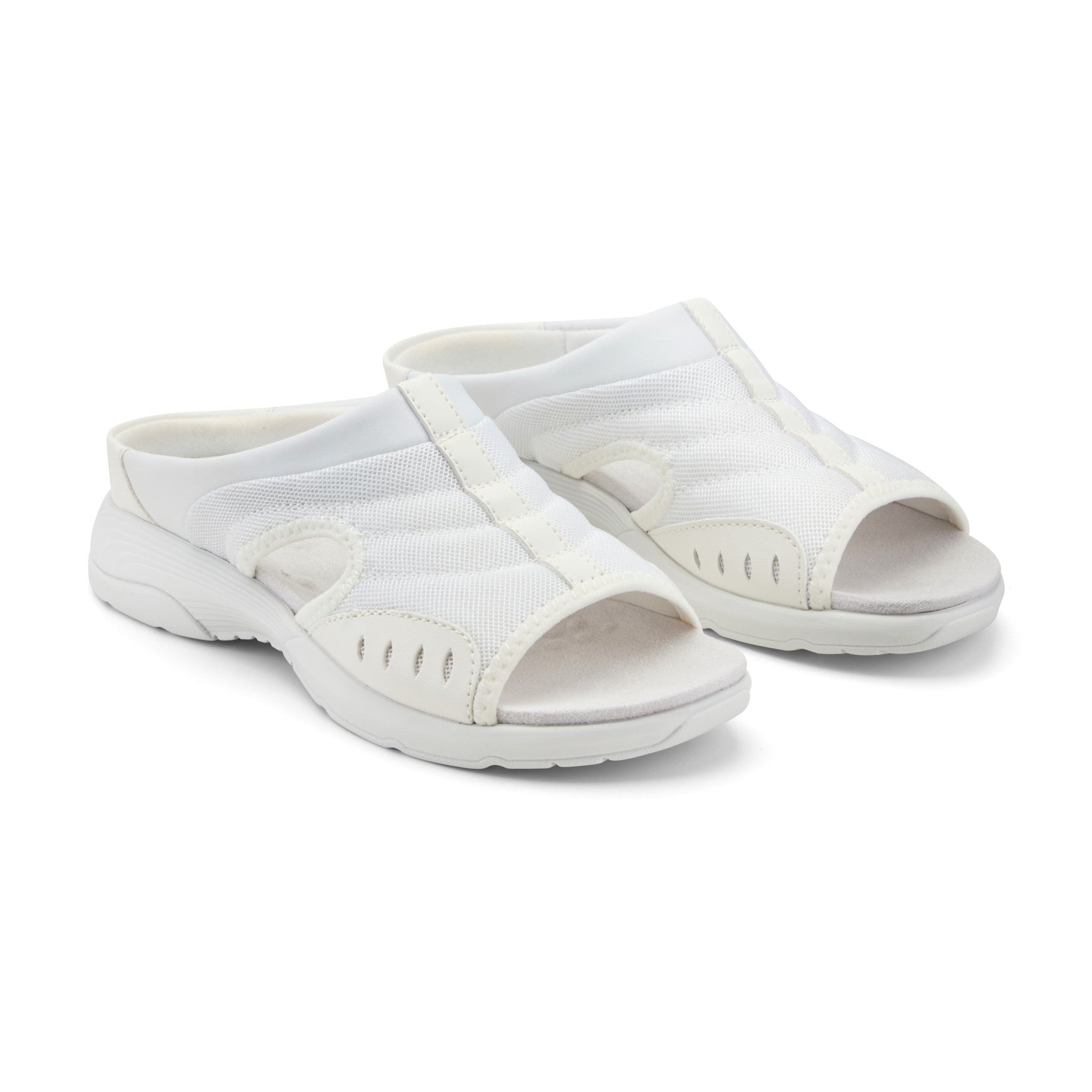 Easy Spirit Traciee Cushioned Arch-Support Women's Slip On Sandal - White Multi Fabric - 2
