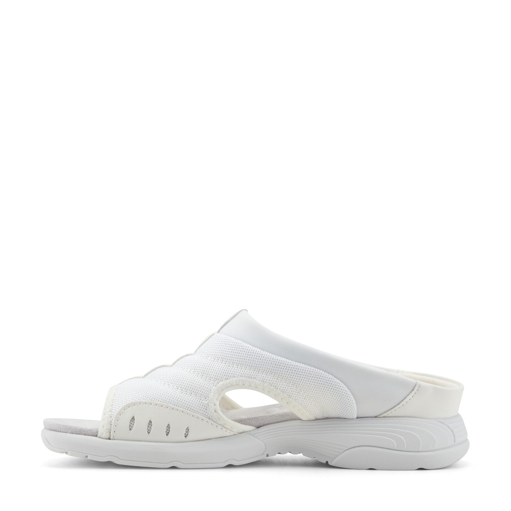 Easy Spirit Traciee Cushioned Arch-Support Women's Slip On Sandal - White Multi Fabric - 4