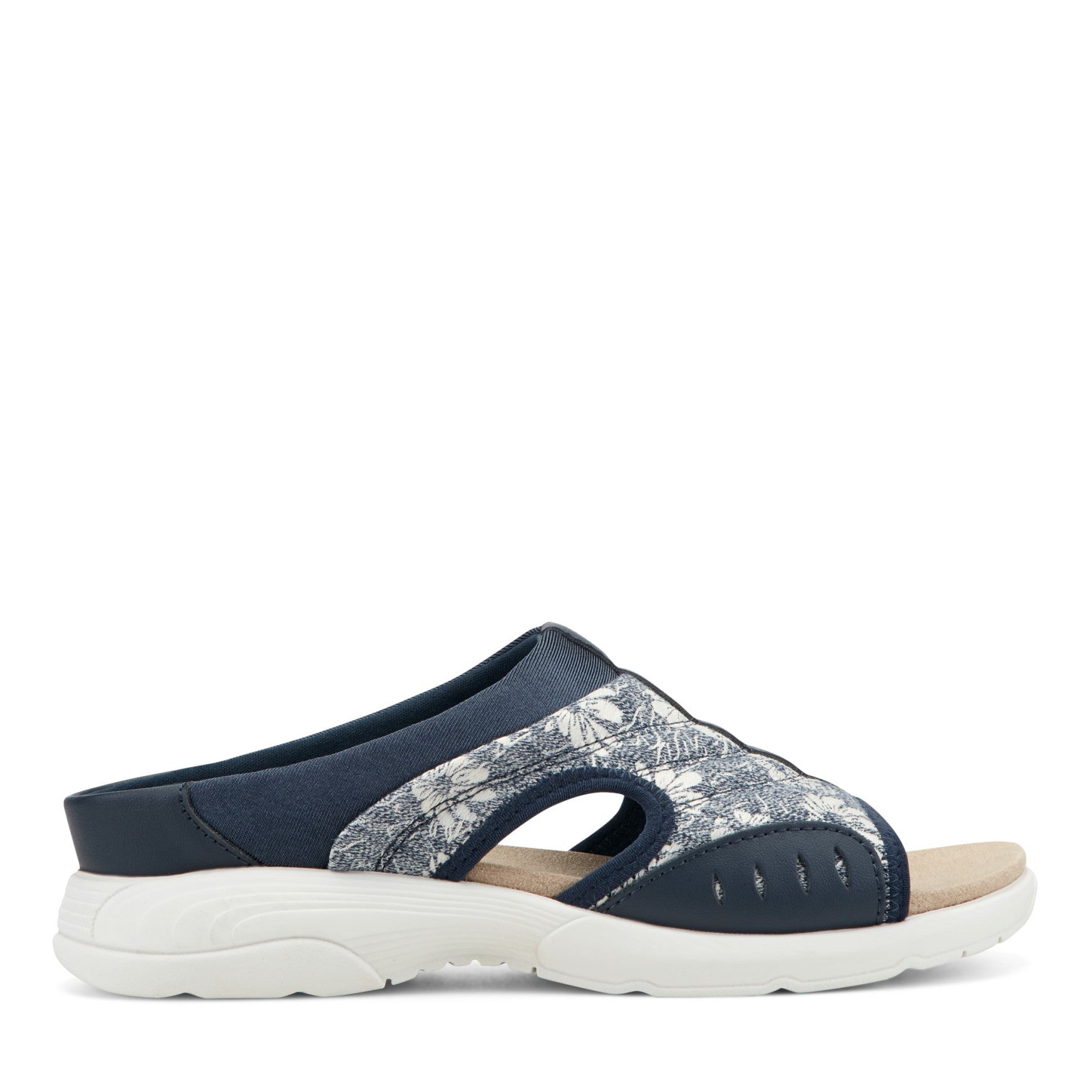 Easy Spirit Traciee Cushioned Arch Support Women's Slip-On Sandal - Dark Blue Floral - View 1