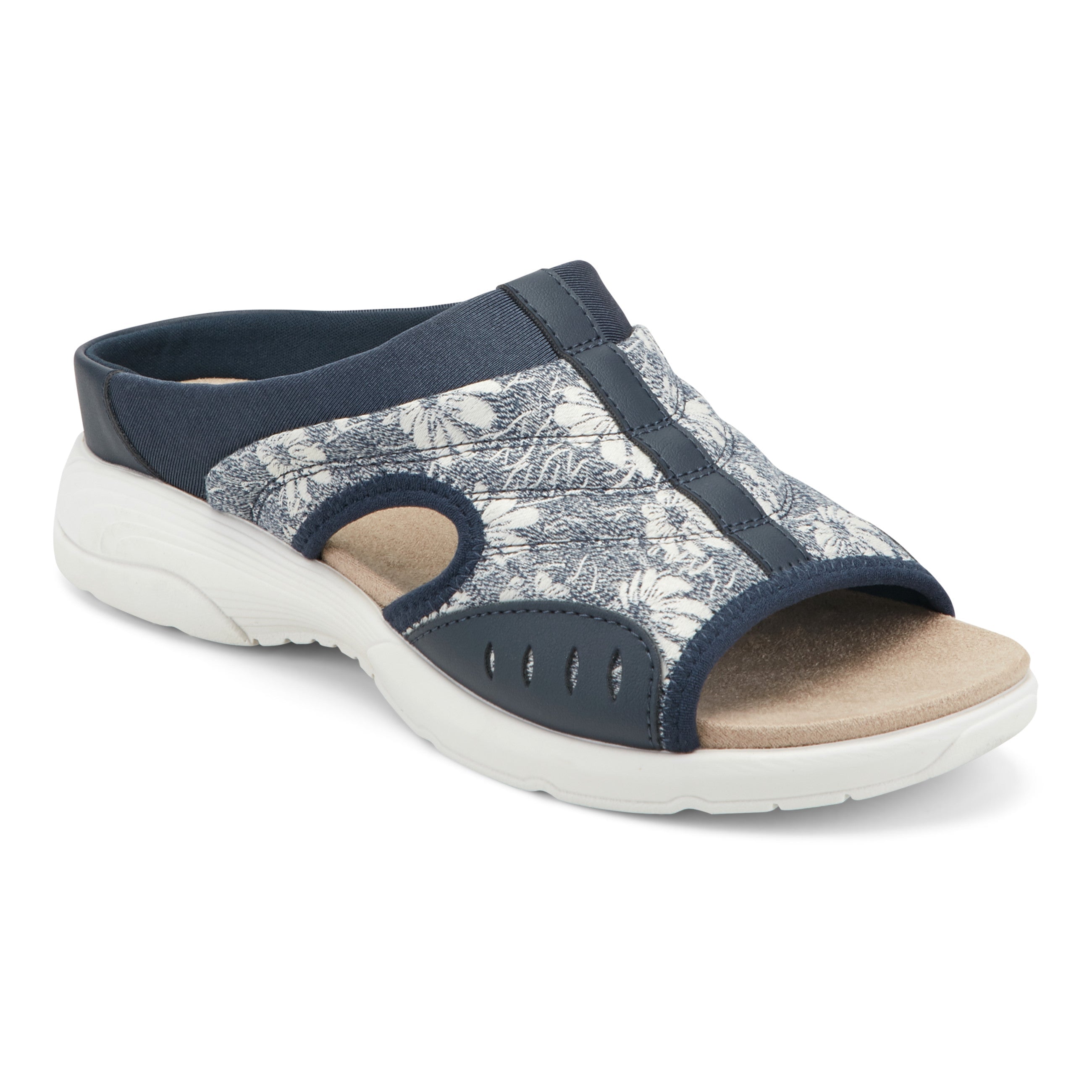 Easy Spirit Traciee Cushioned Arch Support Women's Slip-On Sandal - Dark Blue Floral - View 2