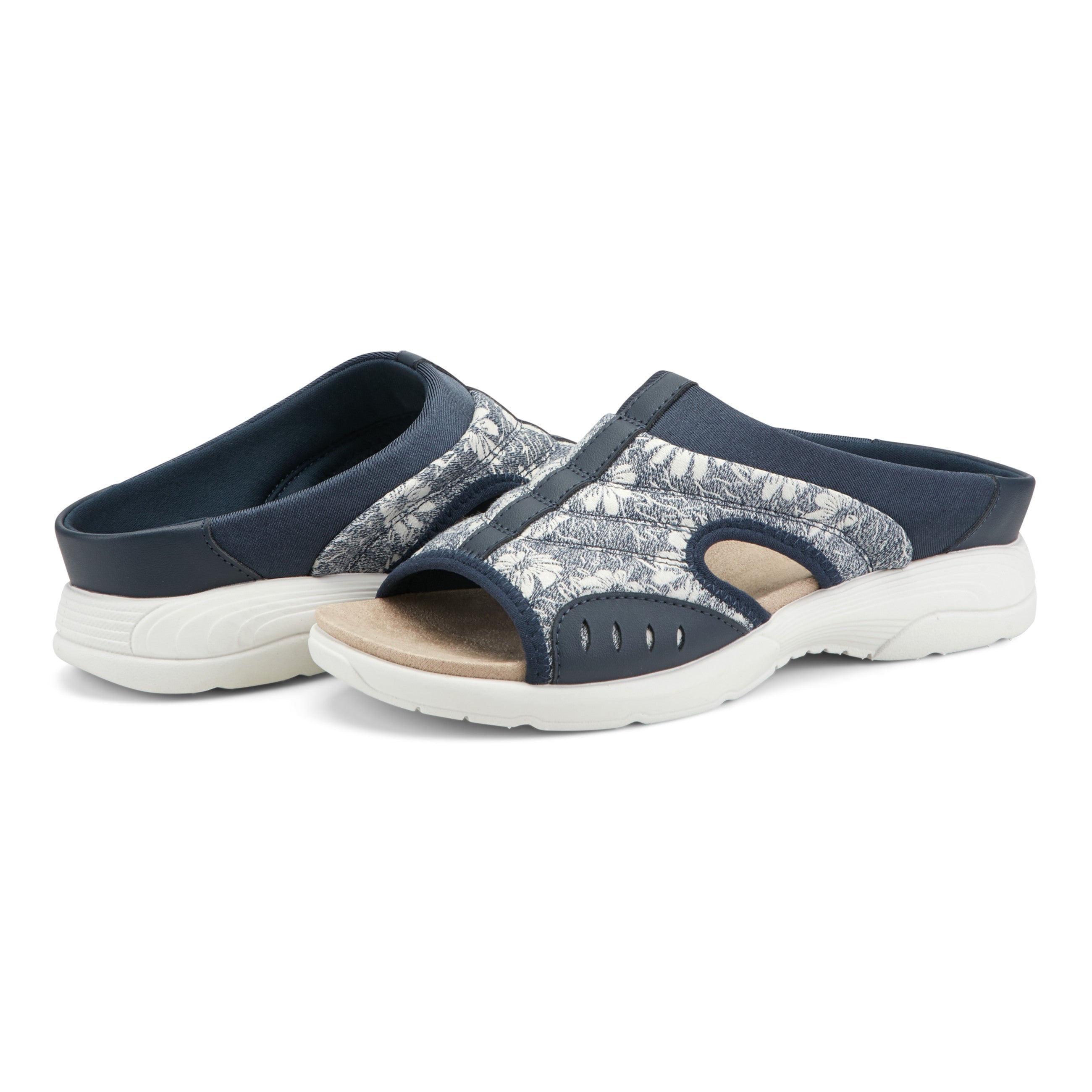 Easy Spirit Traciee Cushioned Arch Support Women's Slip-On Sandal - Dark Blue Floral - View 7