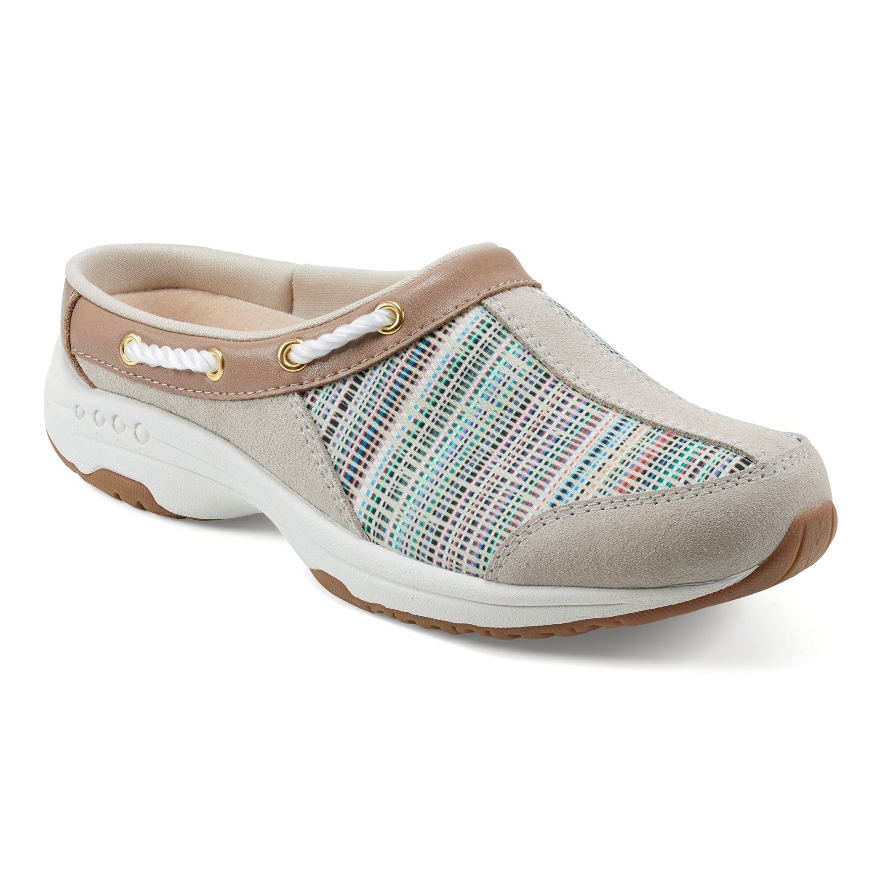 Easy Spirit Travelport Athletic Cushioned Arch-Support Slip-On Women's Clog - Natural Multi - 2